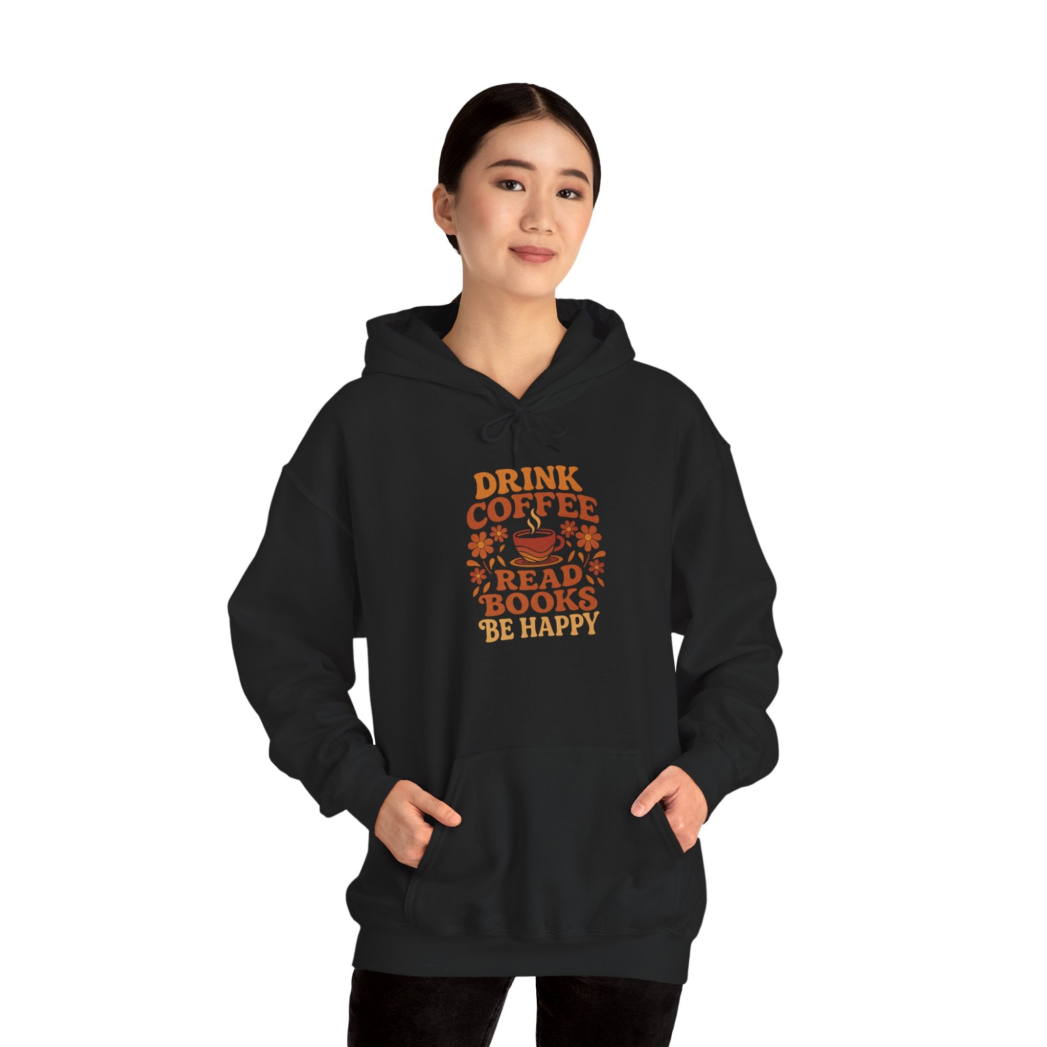 Cozy Coffee & Book Lover Hoodie - Perfect for Bookworms, Reading Gifts, Relaxed Vibes, Fall Wear, Gift for Friends