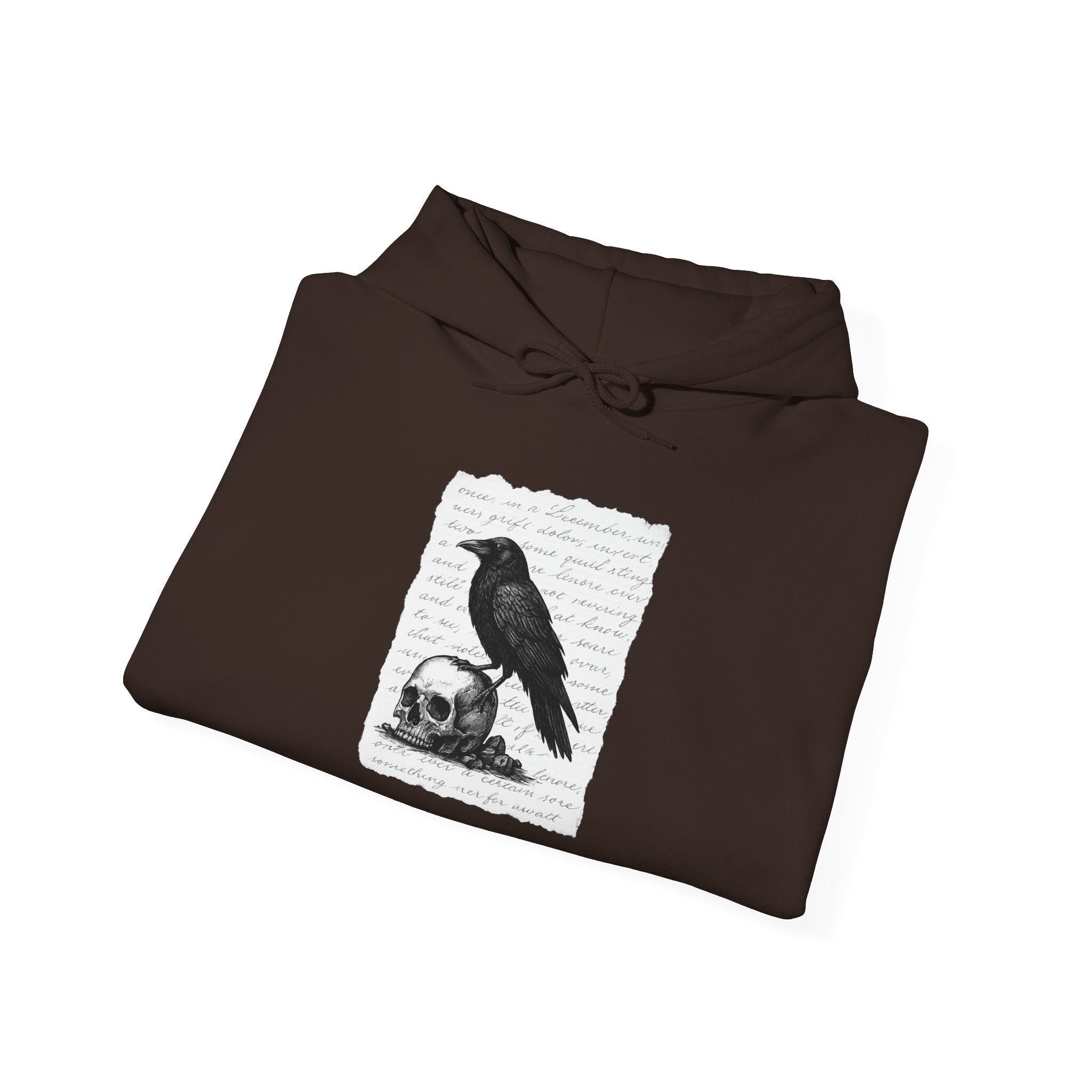 Gothic Raven Hoodie, Cozy Sweatshirt, Unisex Pullover, Halloween Apparel, Fall Fashion, Book Lovers, Theatre Lovers