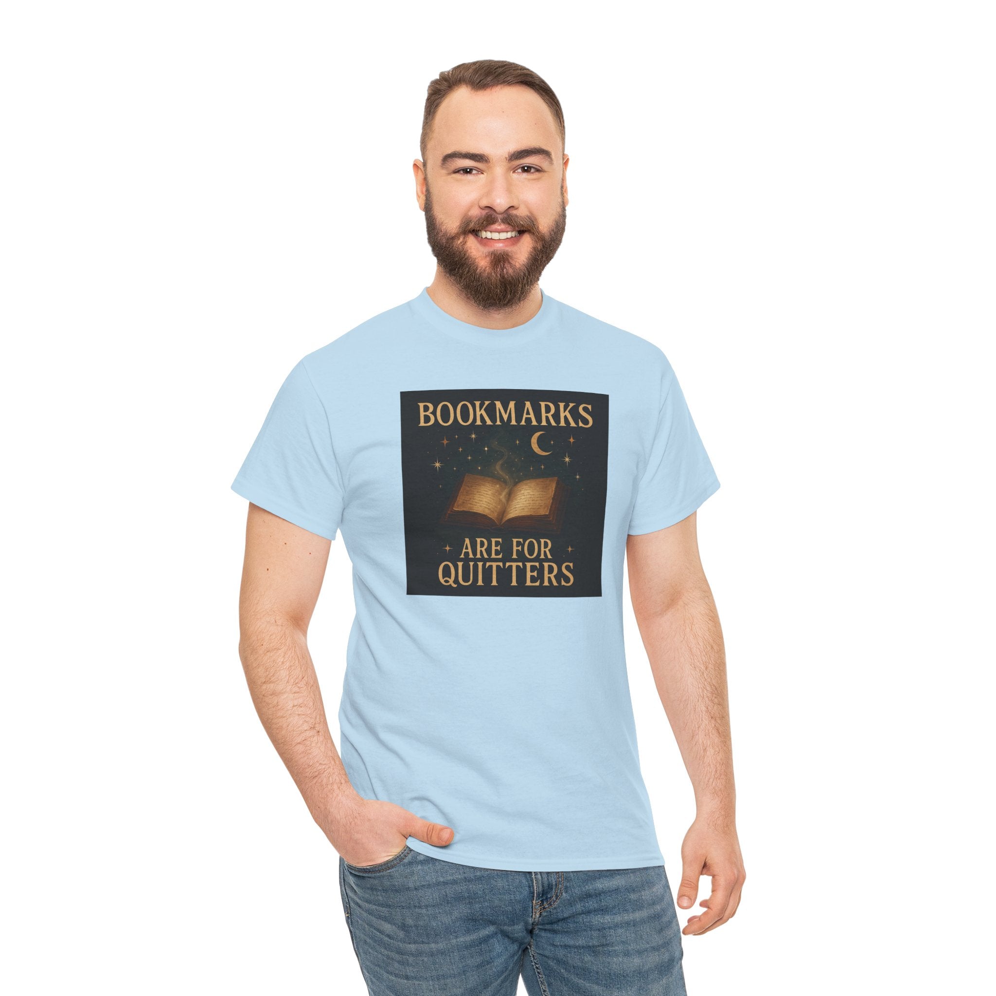 Bookmarks are for Quitters Unisex Cotton Tee, Funny Gift, Reading Shirt, Literary Quote Apparel, Bookworm Fashion, Cute Book Shirt