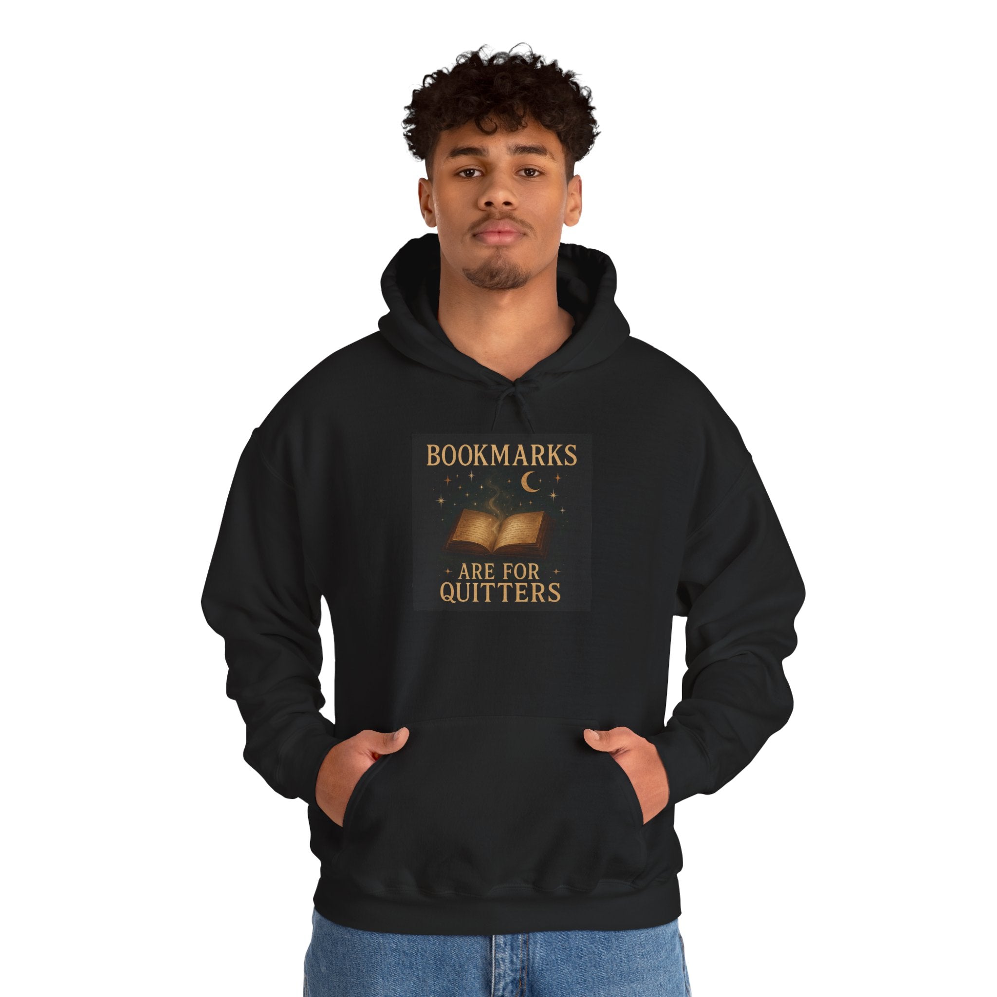 Cozy Literary Hoodie - Bookmarks Are for Quitters, Gift for Book Lovers, Reading Hoodie, Literary Apparel, Cozy Sweatshirt