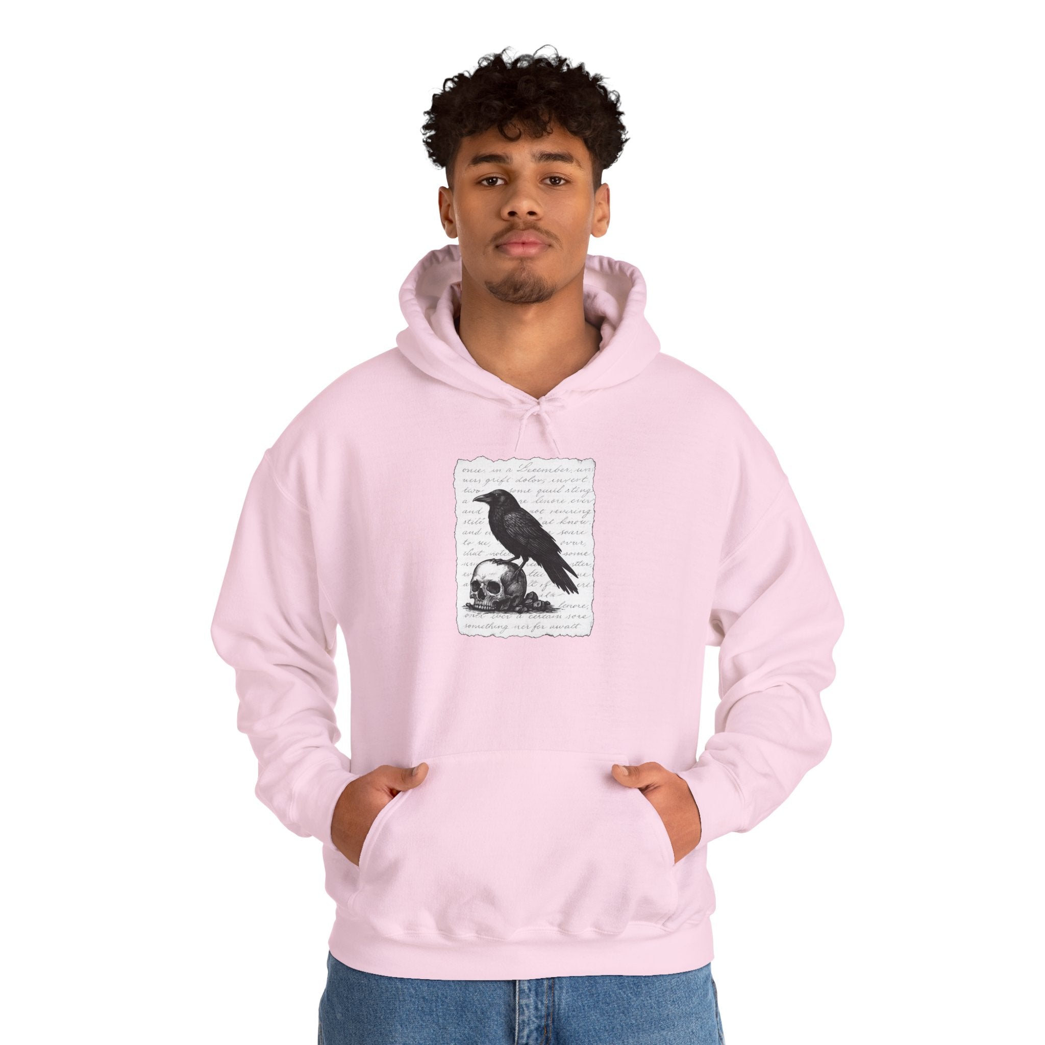 Gothic Raven Hoodie, Cozy Sweatshirt, Unisex Pullover, Halloween Apparel, Fall Fashion, Book Lovers, Theatre Lovers