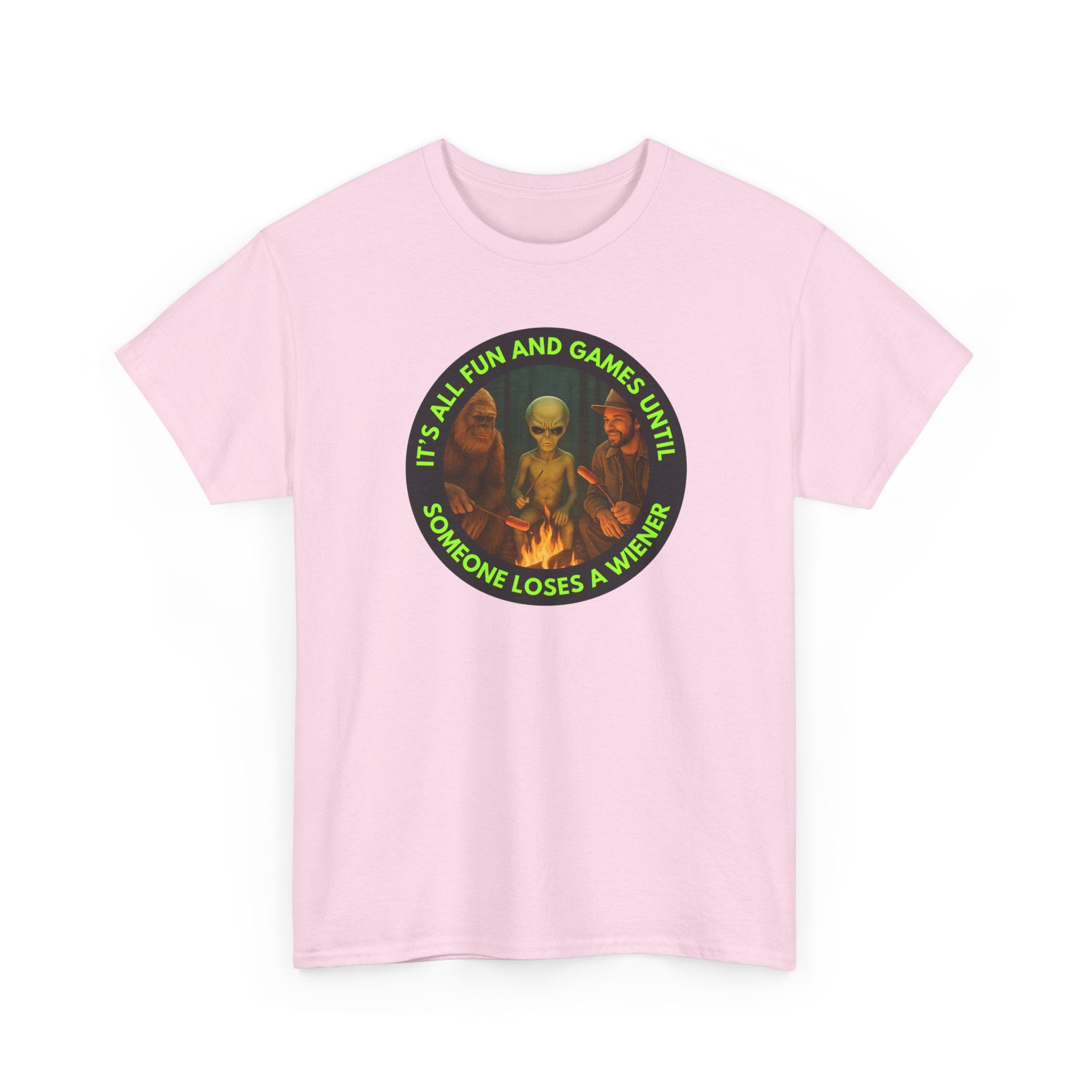 It's All Fun and Games Until... Funny Alien Camping T-shirt, Gift for Gamers, Casual Wear, Unique Statement