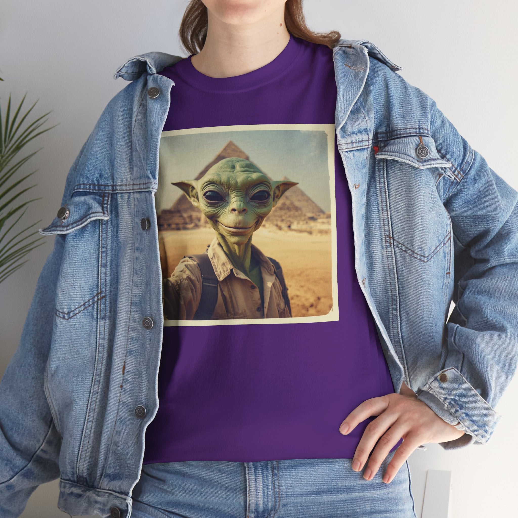 Alien Explorer at the Pyramids Graphic T-Shirt