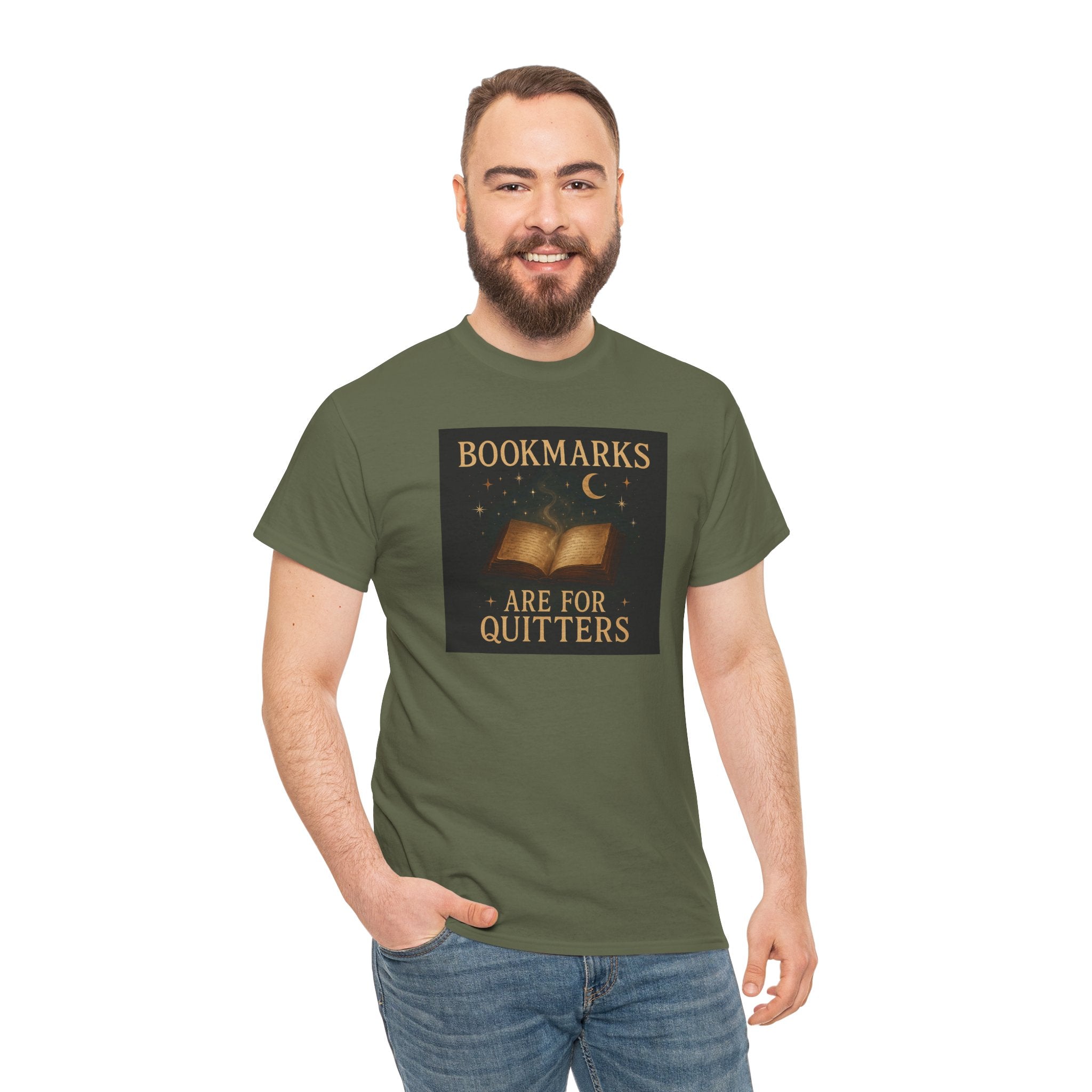 Bookmarks are for Quitters Unisex Cotton Tee, Funny Gift, Reading Shirt, Literary Quote Apparel, Bookworm Fashion, Cute Book Shirt