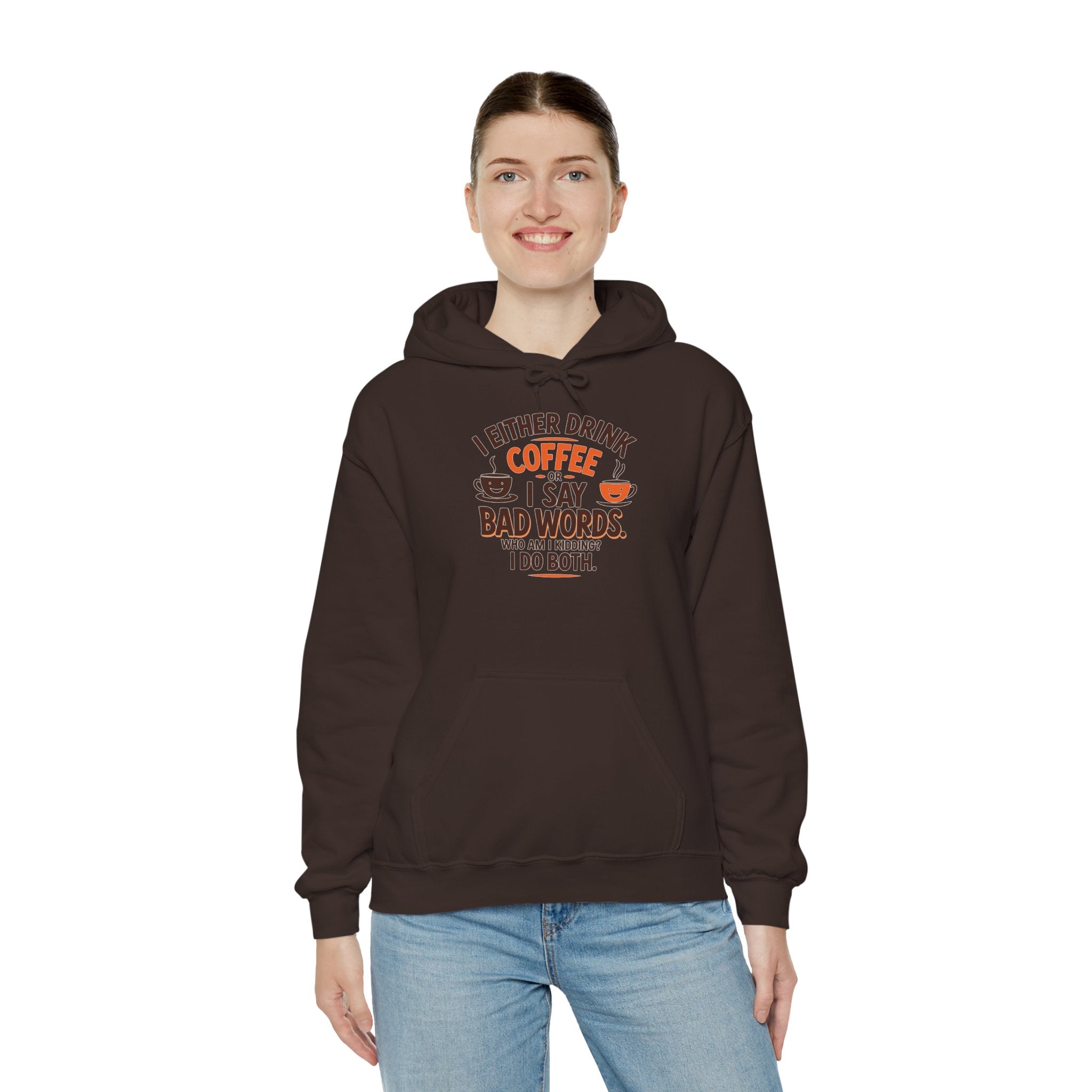 I drink coffee or say bad words, Coffee Lovers Hoodie - Unisex Funny Sweatshirt, Gift for Coffee Addicts, Unique Design, Great for Casual Wear, Perfect for Holidays