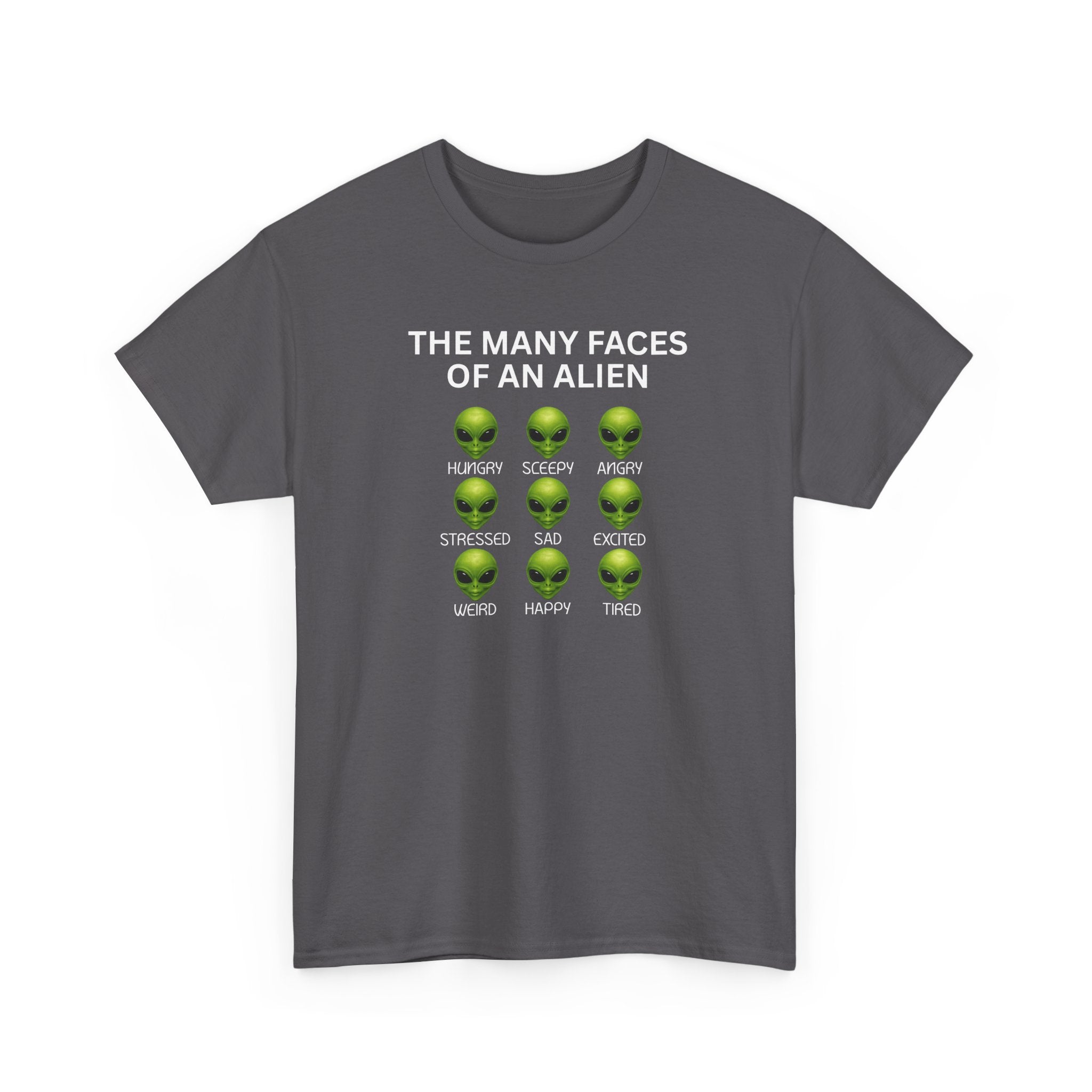 Unisex Alien Emotions Tee, Funny Graphic T-Shirt, Humor Gift for Nerds, Sci-Fi Apparel, Casual Wear for Fans