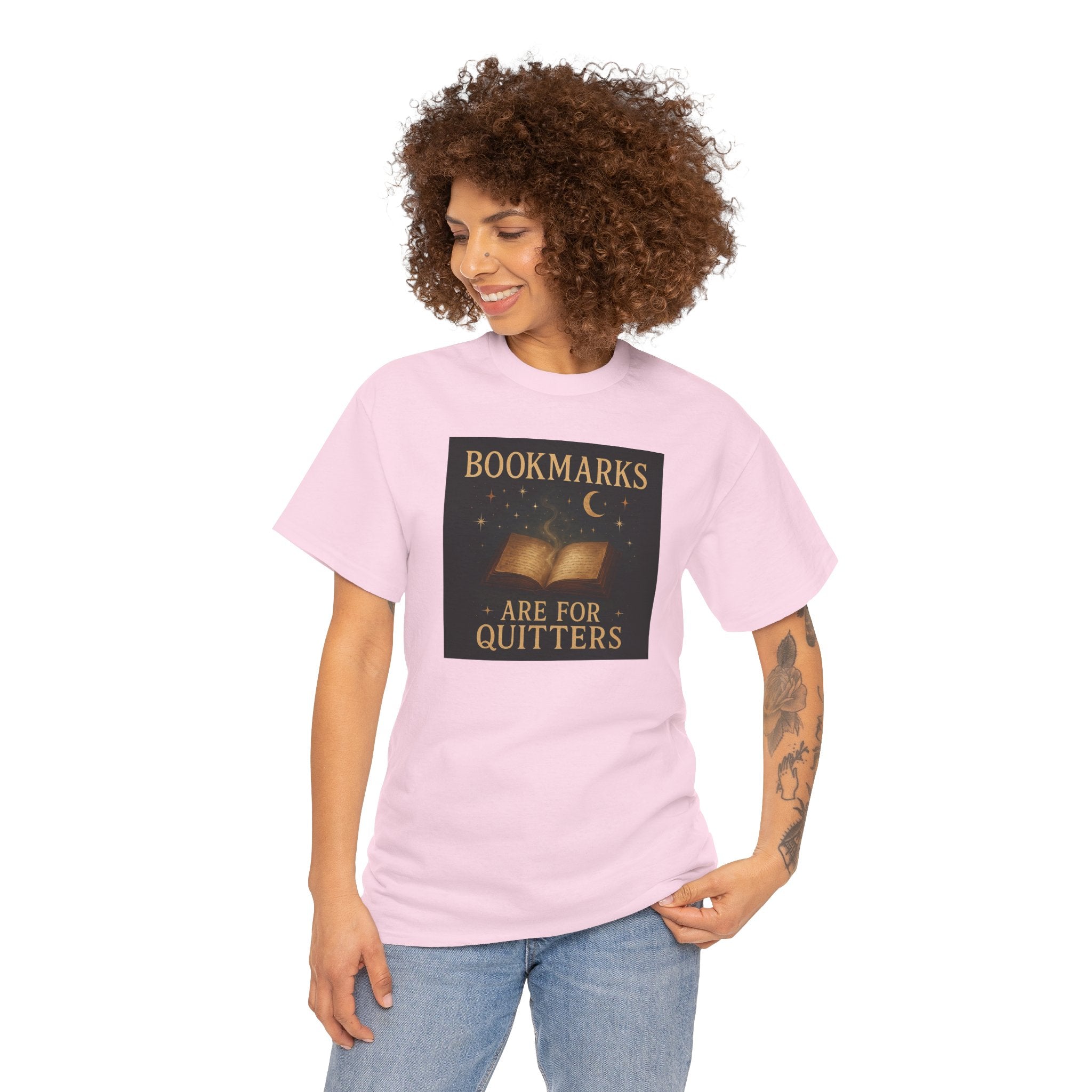Bookmarks are for Quitters Unisex Cotton Tee, Funny Gift, Reading Shirt, Literary Quote Apparel, Bookworm Fashion, Cute Book Shirt