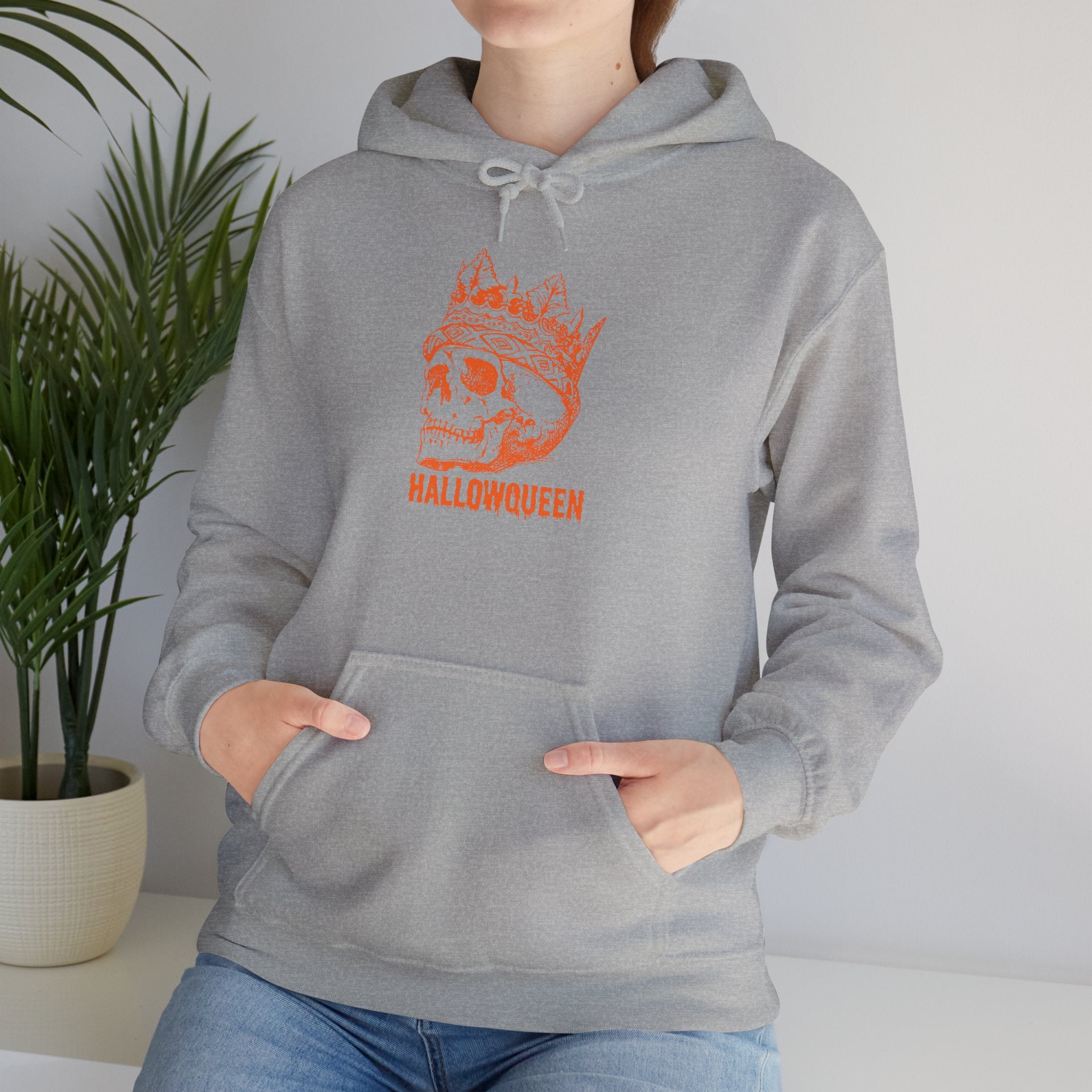 Unisex Skull Hoodie, HALLOWQUEEN Sweatshirt for Halloween, Cozy Winter Wear, Halloween Costume, Gift Idea for Her
