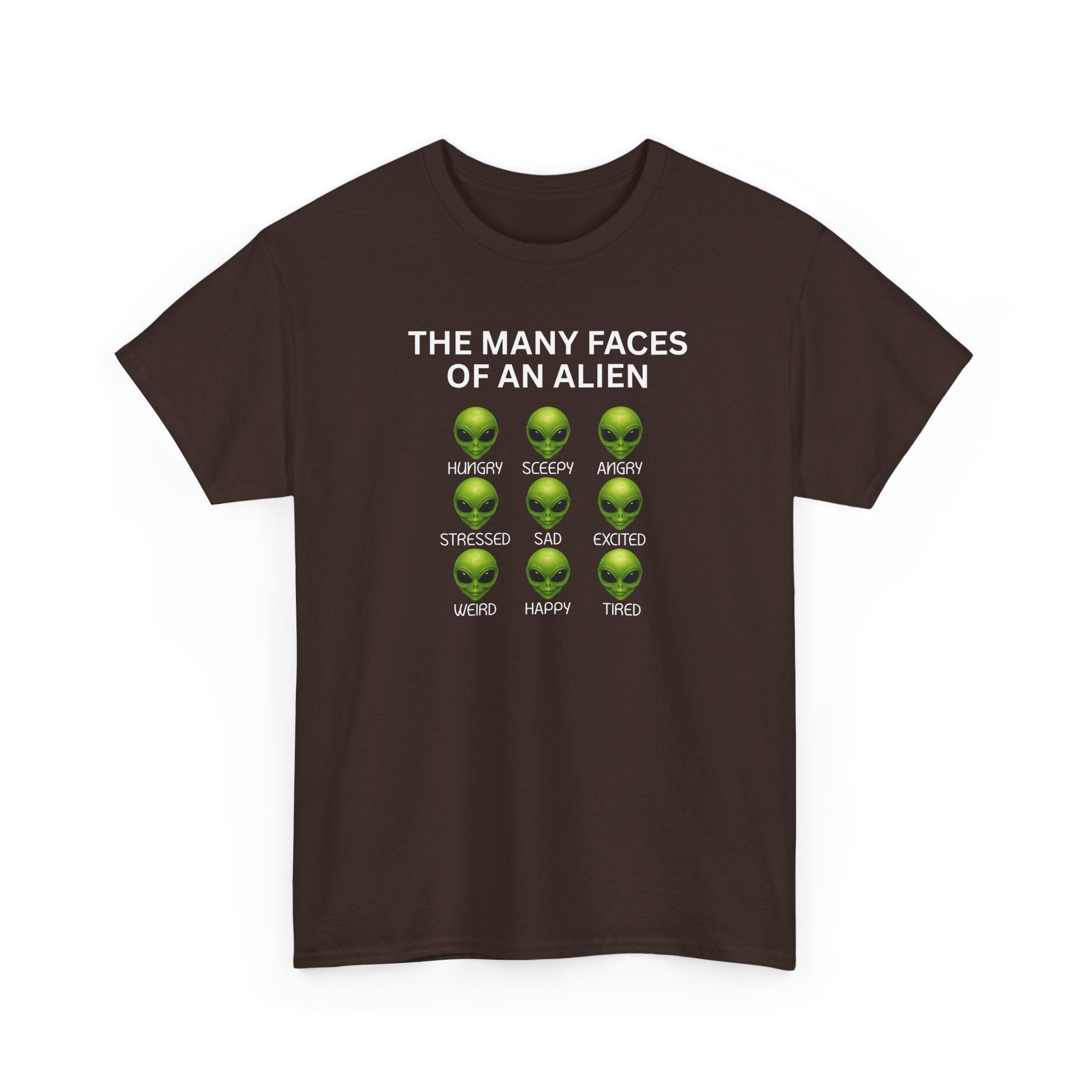 Unisex Alien Emotions Tee, Funny Graphic T-Shirt, Humor Gift for Nerds, Sci-Fi Apparel, Casual Wear for Fans