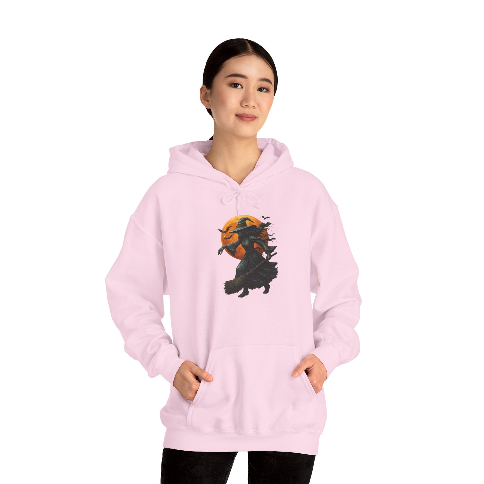 Halloween-Inspired Witch Hoodie, Cozy Fall Sweatshirt, Unisex Autumn Apparel, Spooky Season Gift, Perfect for October Celebrations