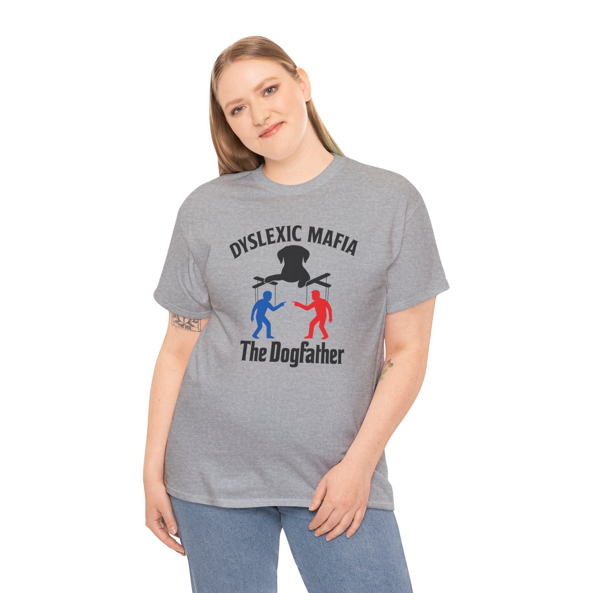 Funny Mafia Dogfather T-shirt- Unisex Heavy Cotton T-Shirt, Funny Graphic Tee, Gift for Dog Lovers, Casual Wear, Statement Shirt