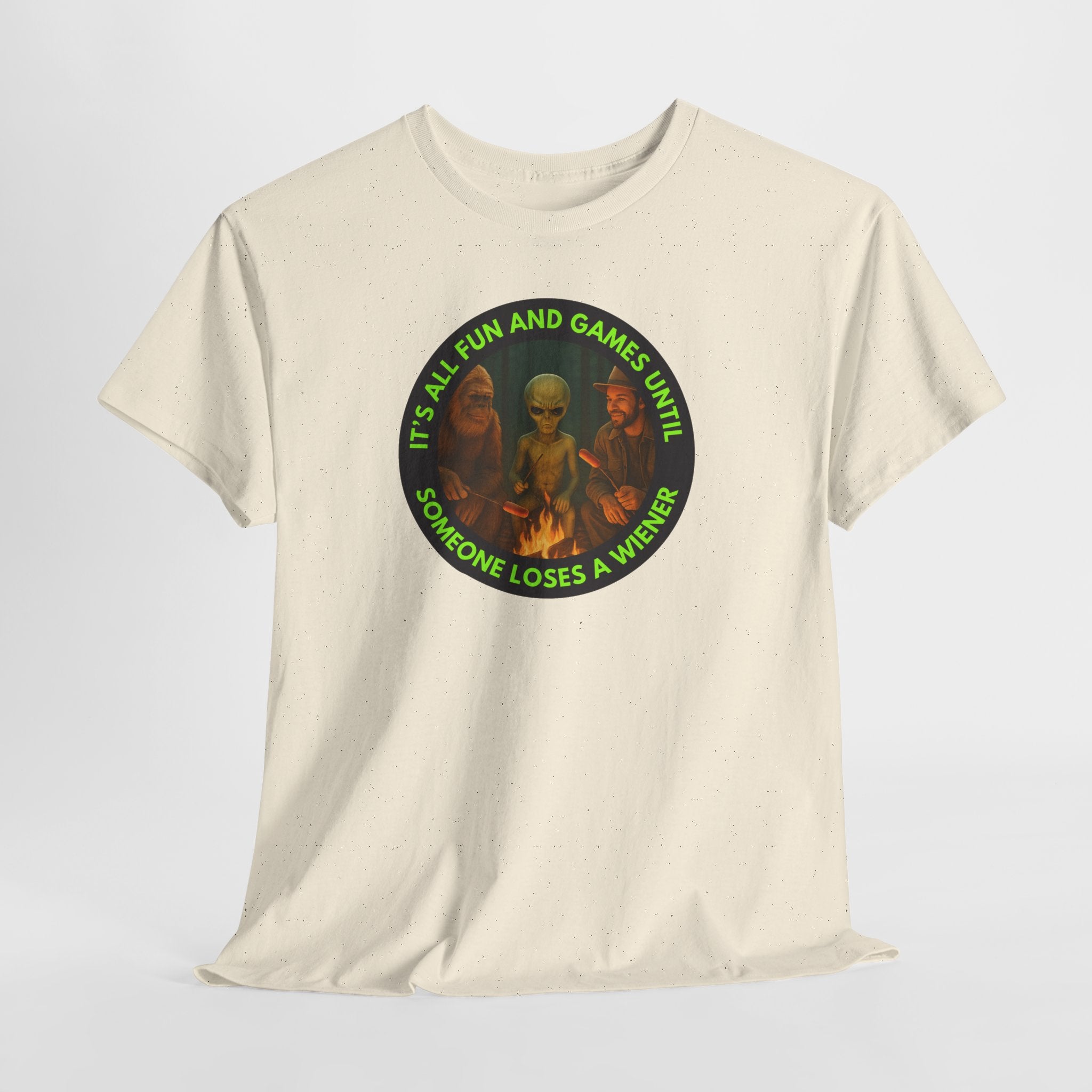 It's All Fun and Games Until... Funny Alien Camping T-shirt, Gift for Gamers, Casual Wear, Unique Statement