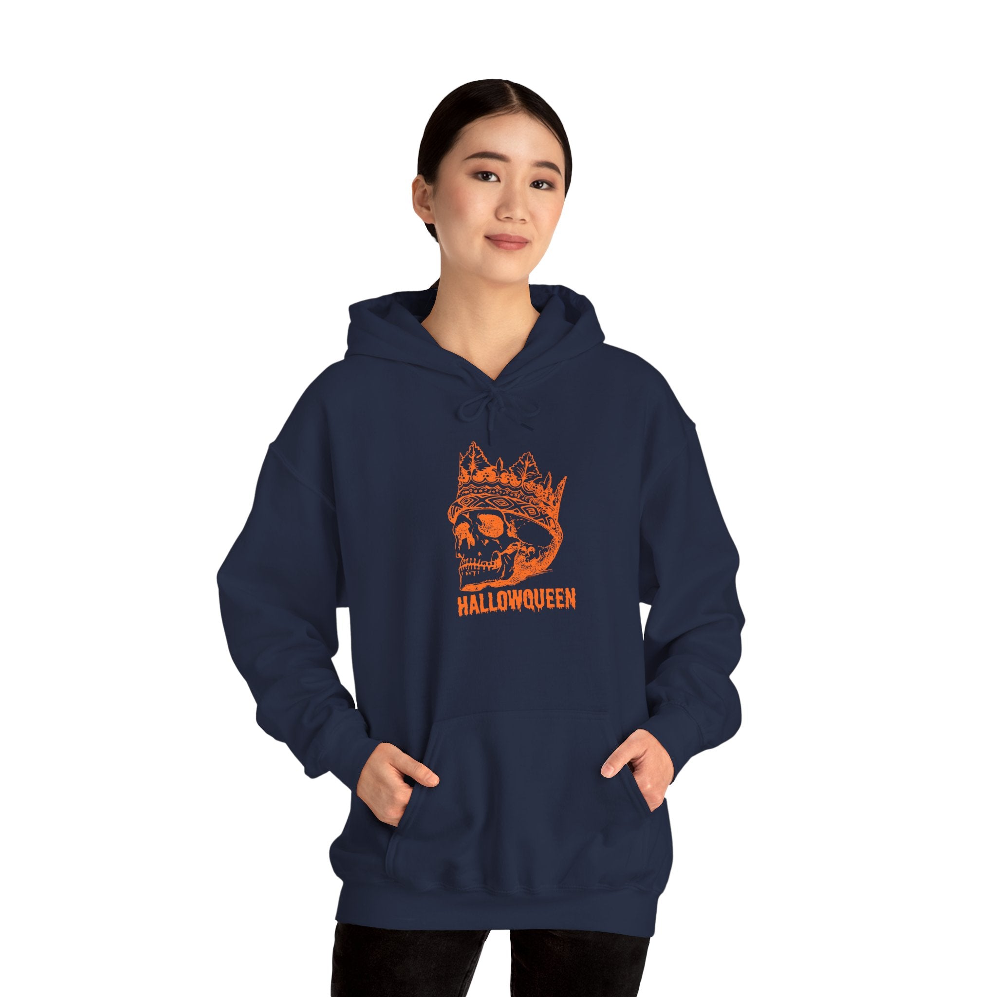 Unisex Skull Hoodie, HALLOWQUEEN Sweatshirt for Halloween, Cozy Winter Wear, Halloween Costume, Gift Idea for Her