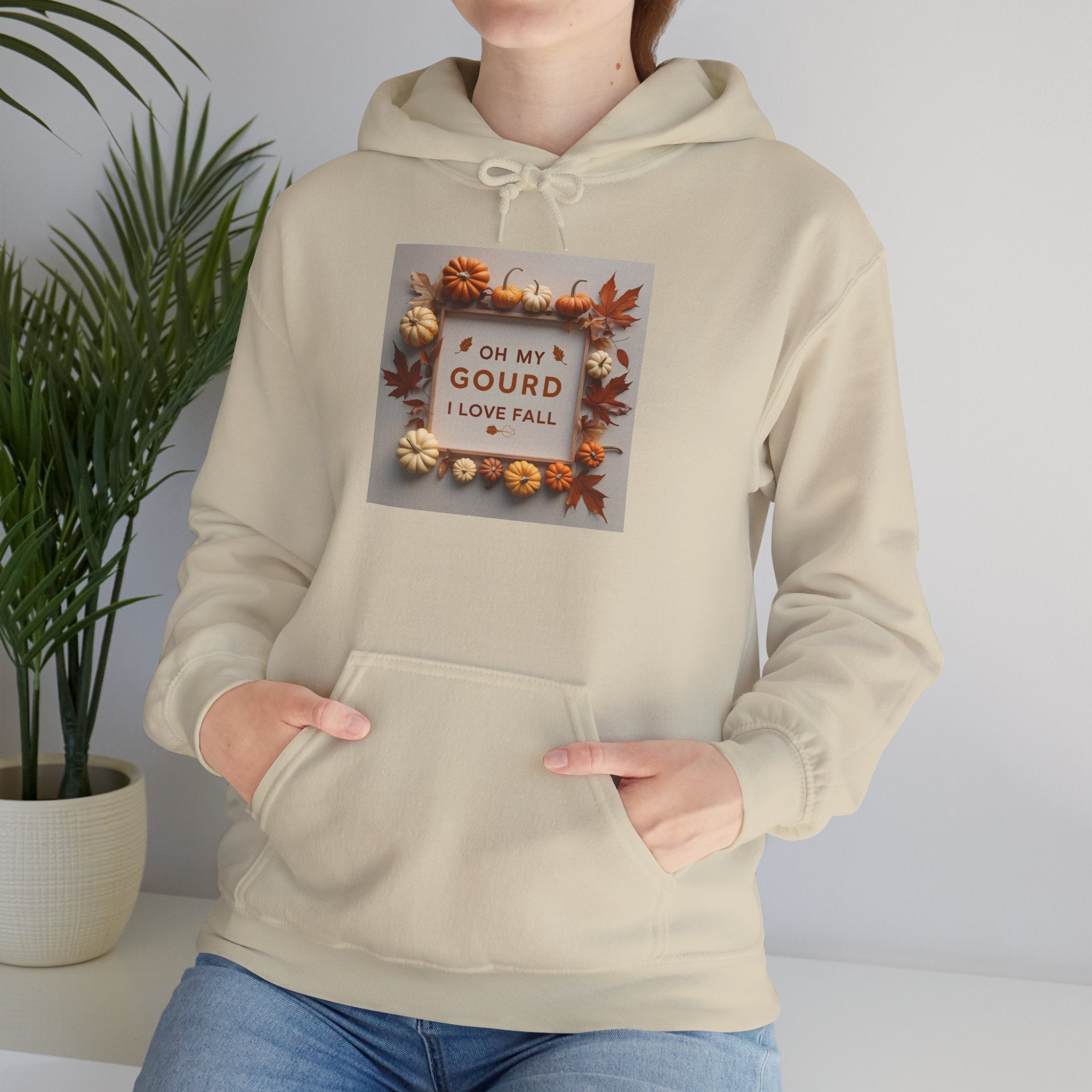 Oh my Gourd, Autumn Vibes Hooded Sweatshirt - Fall Gourd Love Sweatshirt, Cozy Pumpkin Hoodie, Thanksgiving Gift, Seasonal Fashion