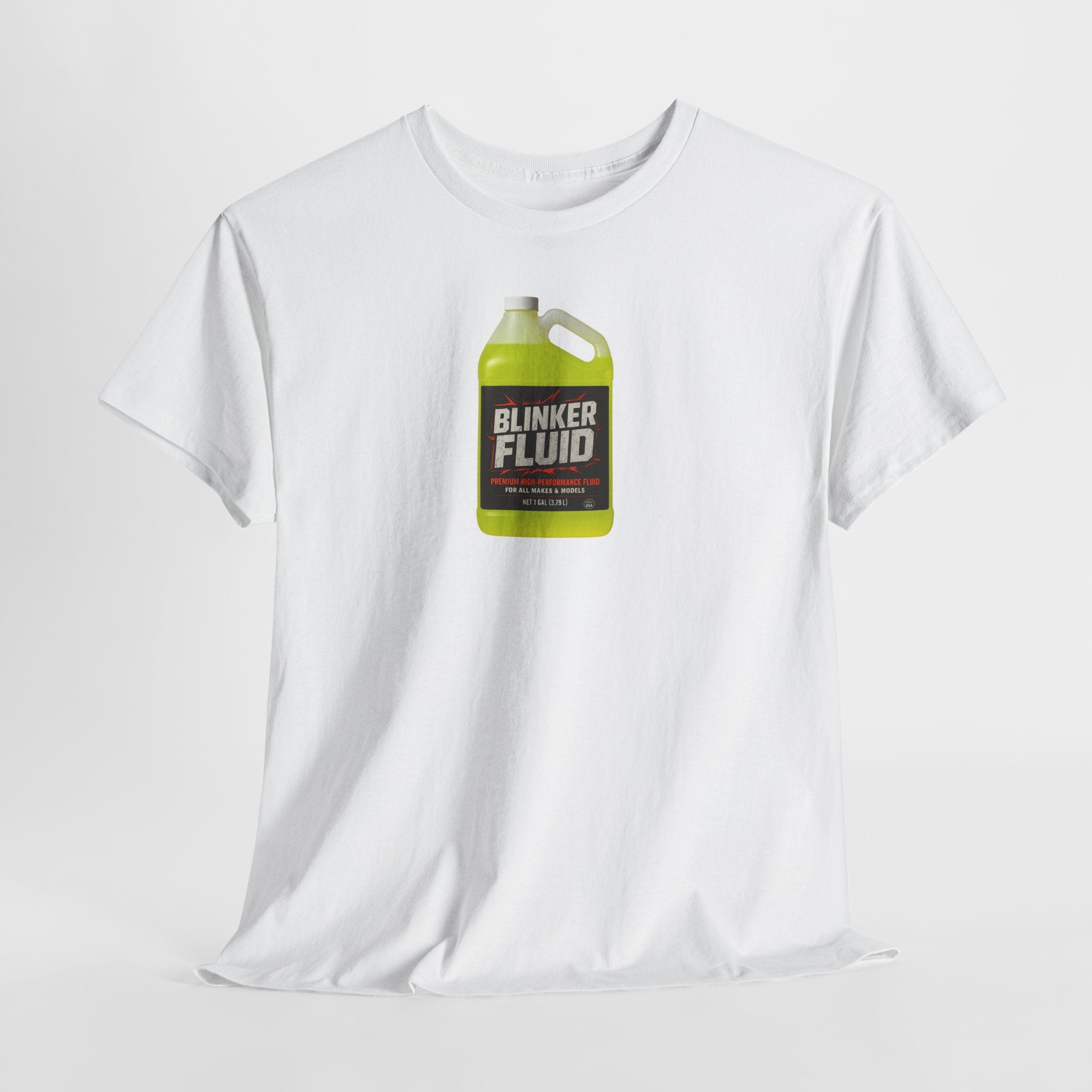 Humorous Blinker Fluid Tee, Funny T-Shirt, Car Lover Gift, Gag Gift, Unisex Heavy Cotton Shirt