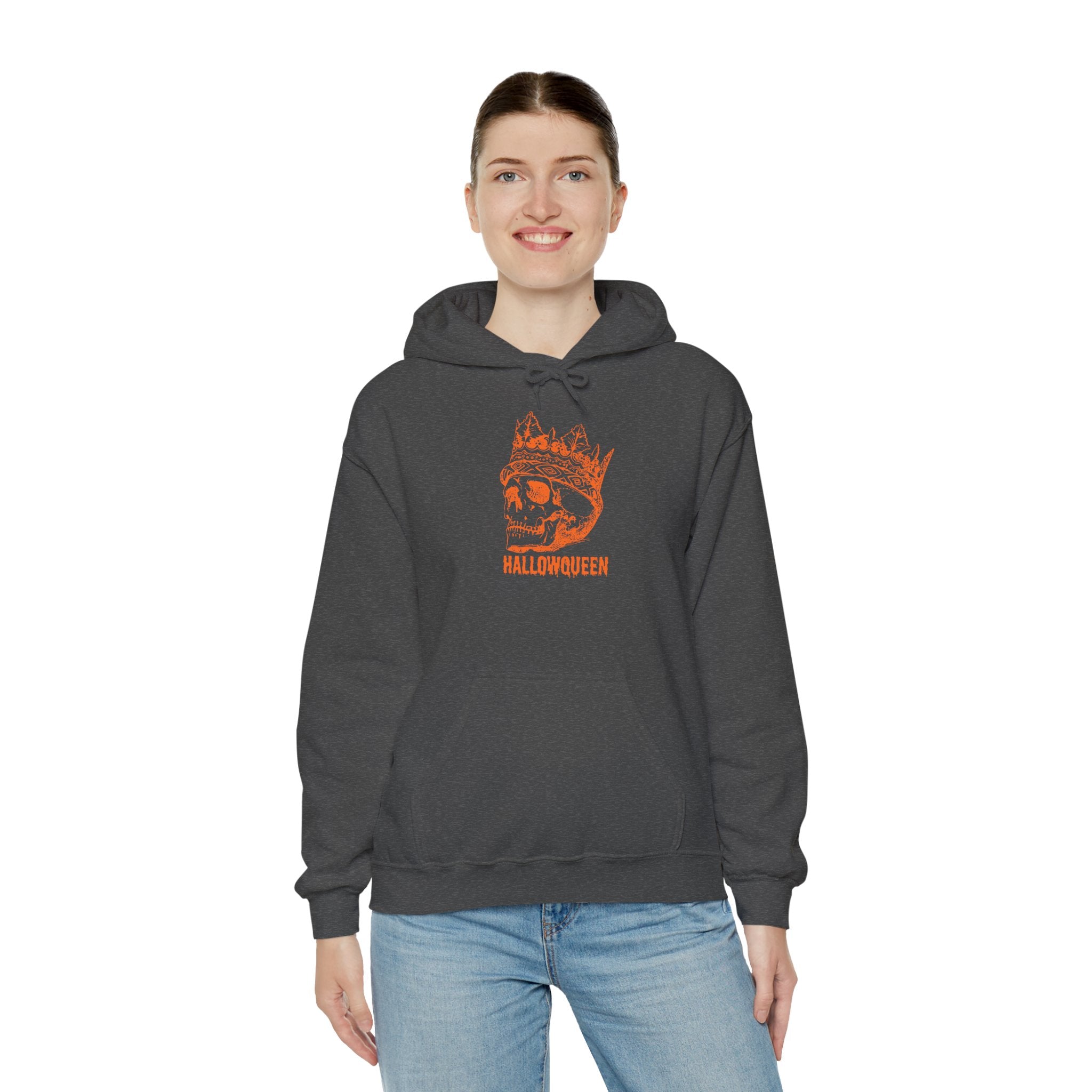 Unisex Skull Hoodie, HALLOWQUEEN Sweatshirt for Halloween, Cozy Winter Wear, Halloween Costume, Gift Idea for Her