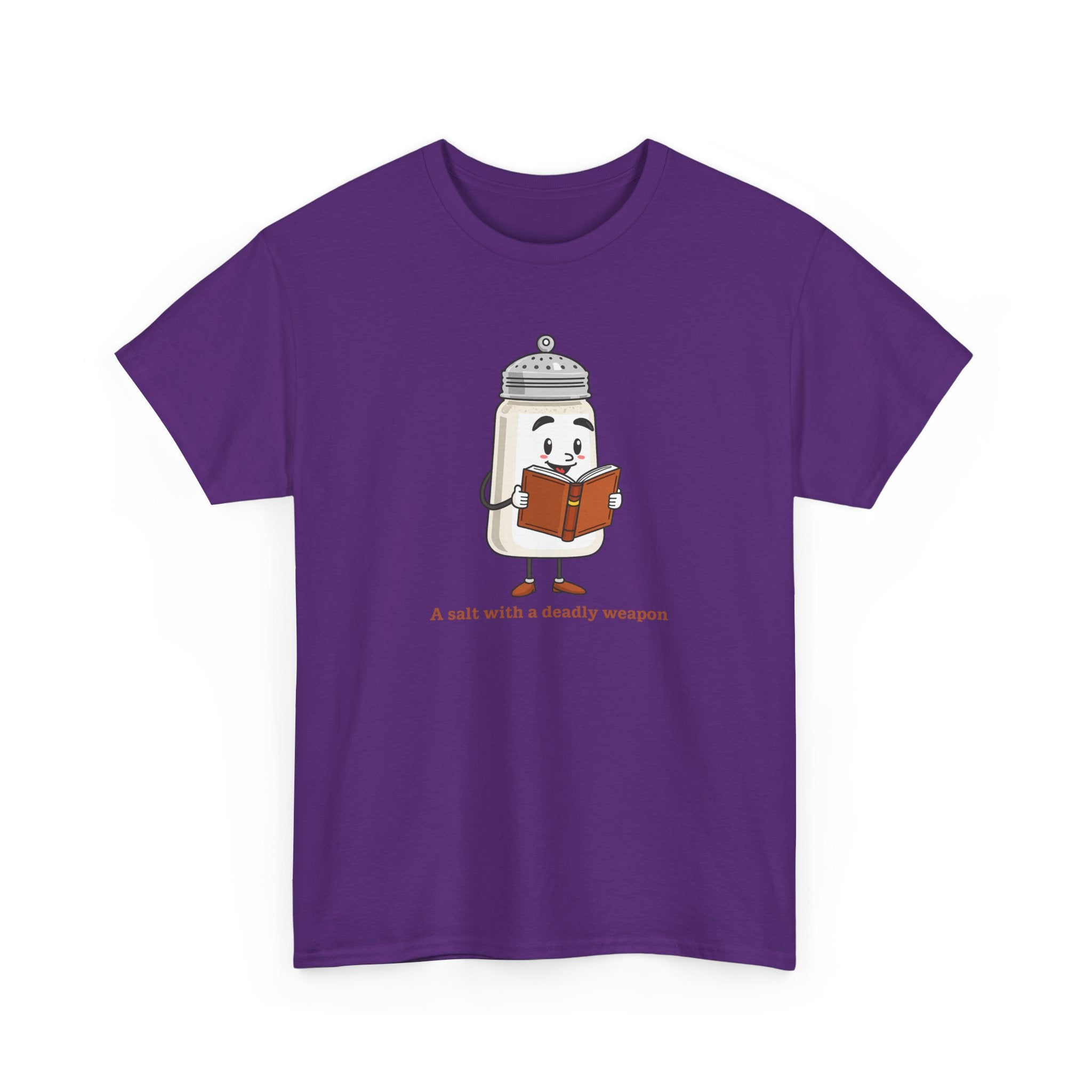 Funny Salt Bear Graphic Tee, Unisex Heavy Cotton Tee, Cute Gift for Food Lovers, Book Lovers, Unique Humor Shirt, Casual Everyday Wear