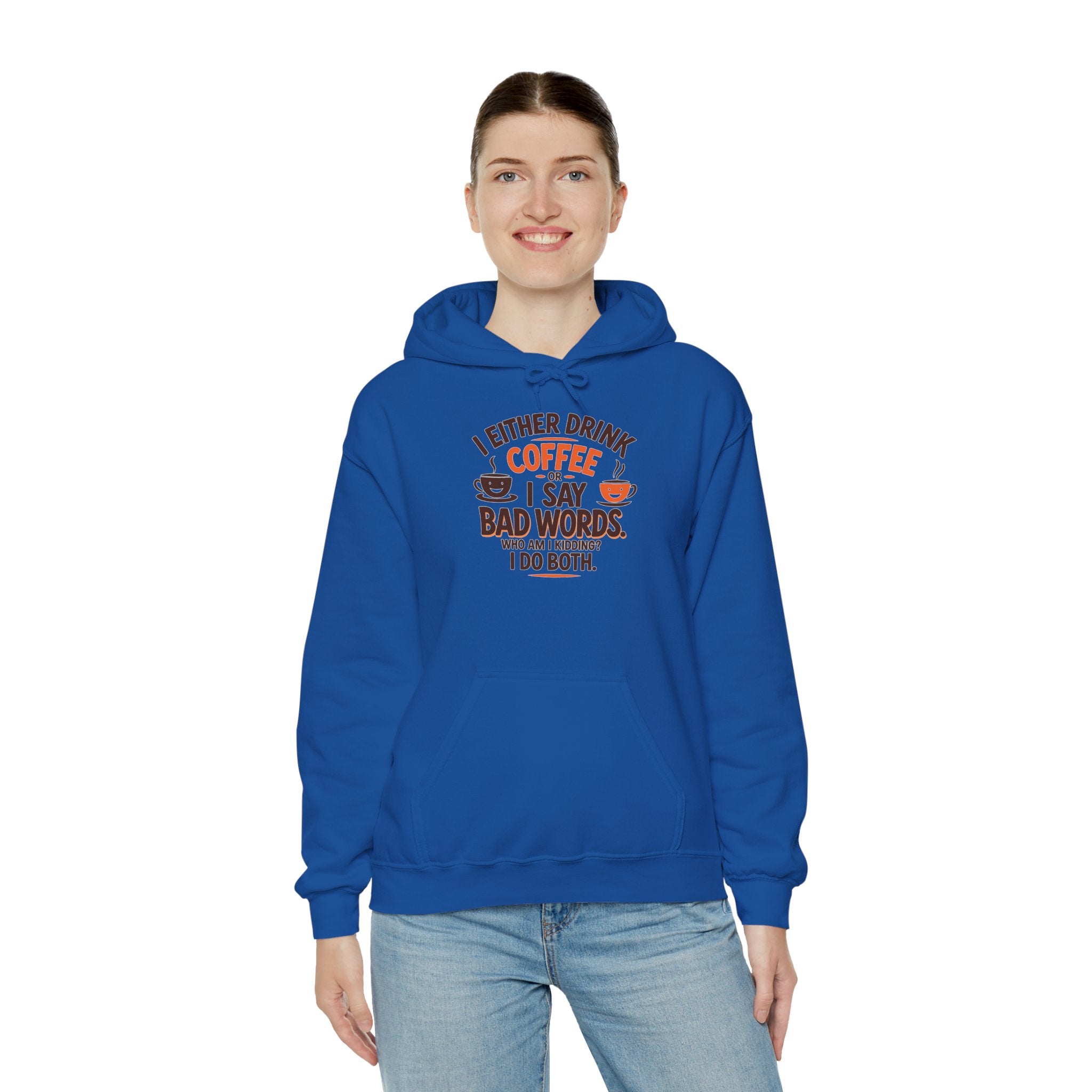 I drink coffee or say bad words, Coffee Lovers Hoodie - Unisex Funny Sweatshirt, Gift for Coffee Addicts, Unique Design, Great for Casual Wear, Perfect for Holidays