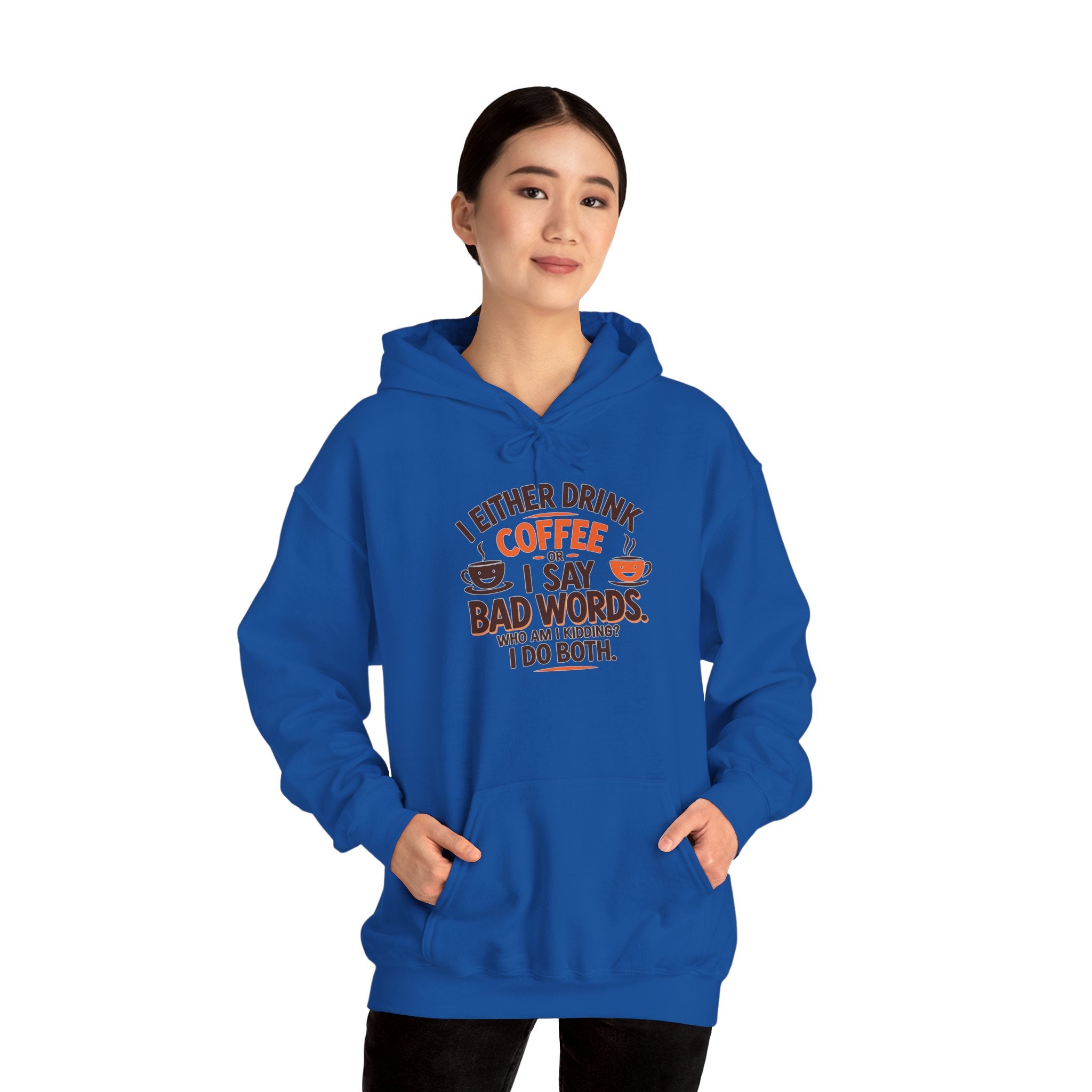 I drink coffee or say bad words, Coffee Lovers Hoodie - Unisex Funny Sweatshirt, Gift for Coffee Addicts, Unique Design, Great for Casual Wear, Perfect for Holidays