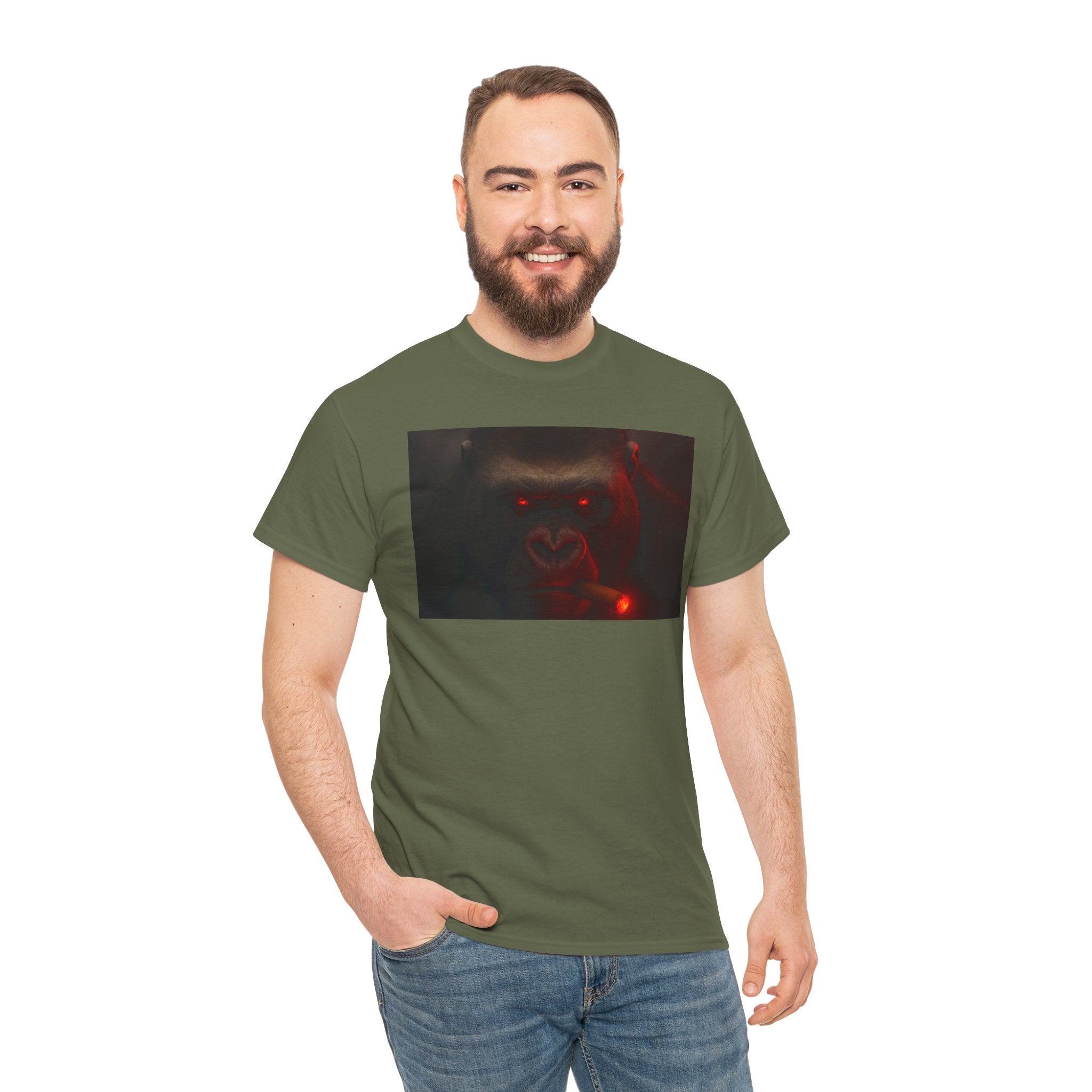 Beast Mode Gorilla - Unisex Heavy Cotton Shirt, Spooky Halloween Gift, Graphic T-Shirt, Casual Wear, Unique Design