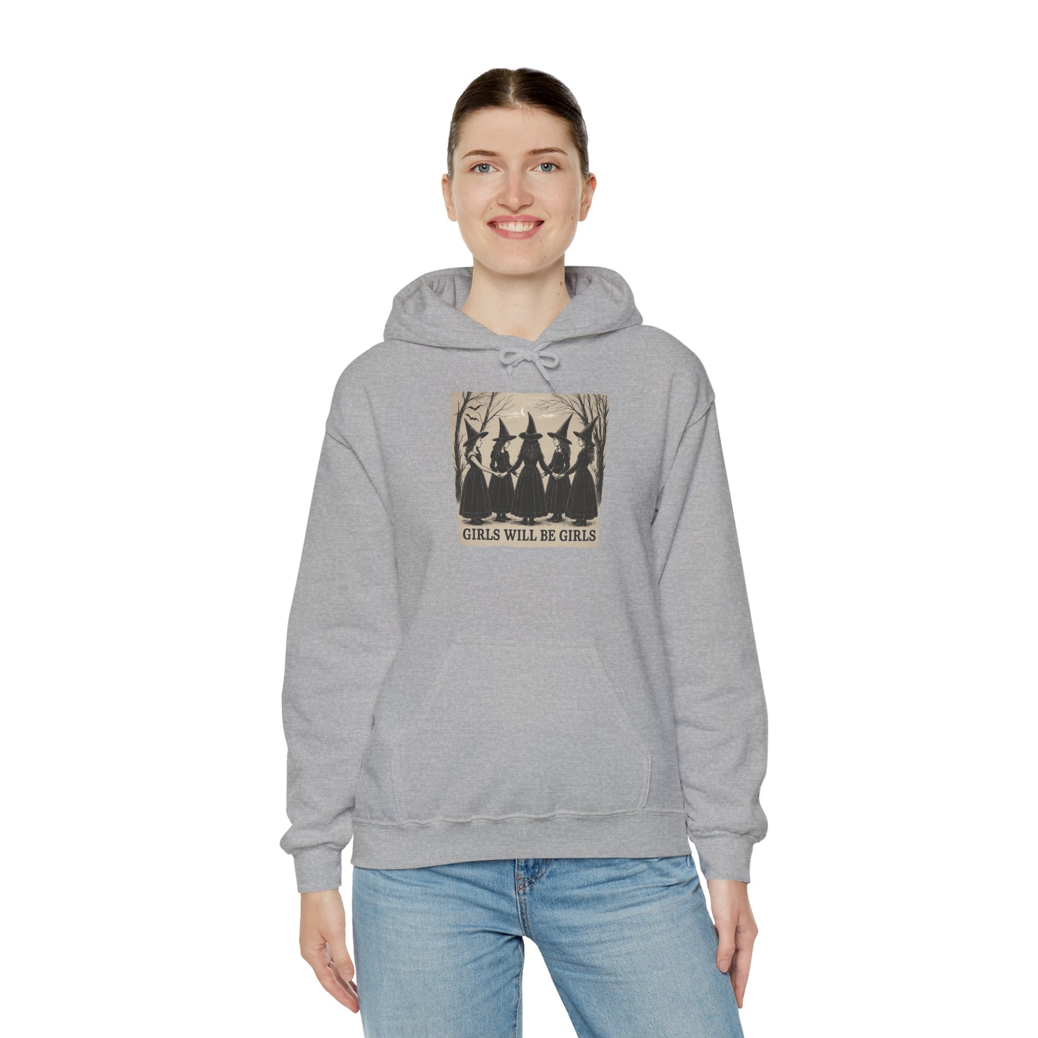 Spooky Witch Sisters Hoodie - Cozy Unisex Sweatshirt, Halloween Apparel, Witchy Gift, Fall Fashion, Girls Night Out