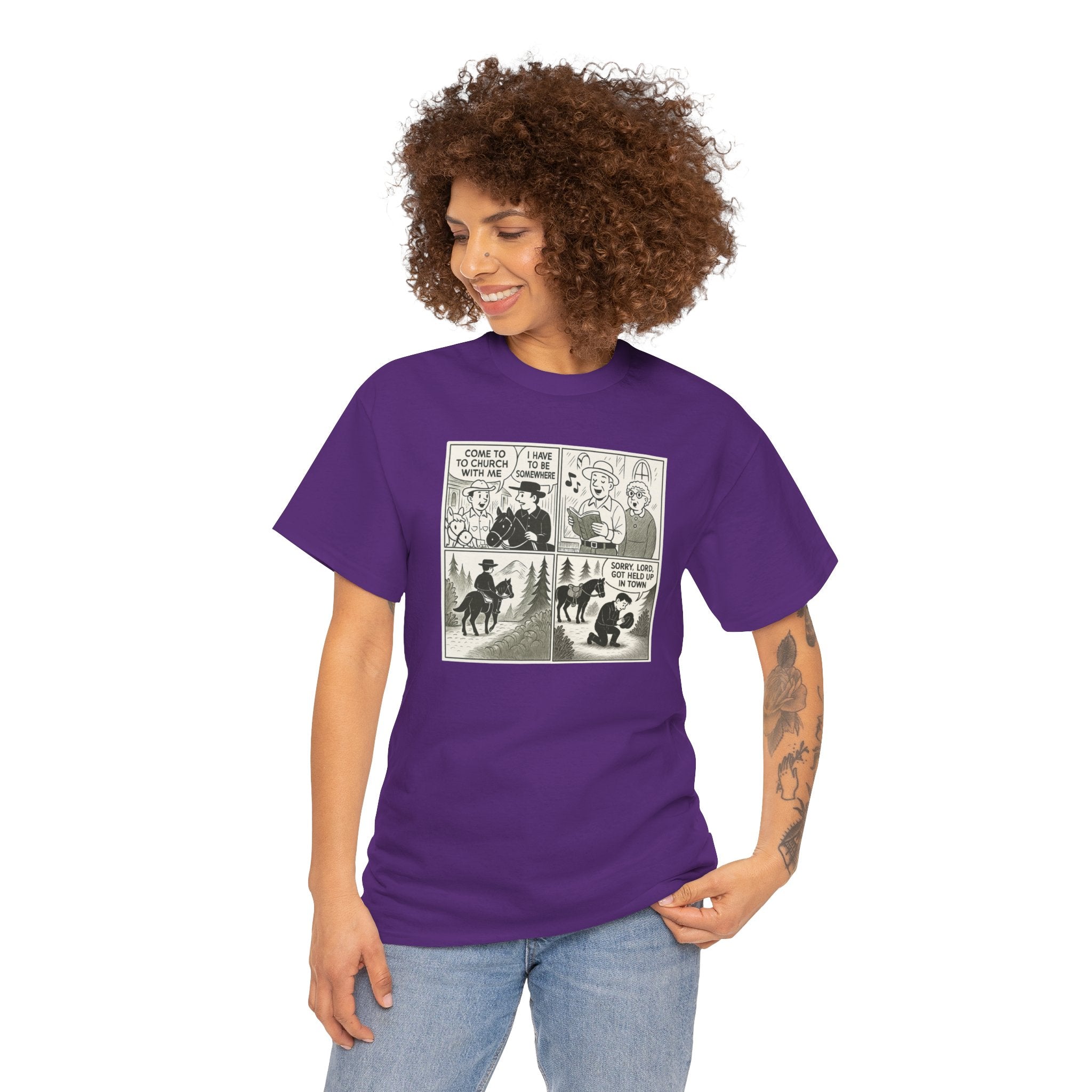 Vintage Comic Graphic Unisex Heavy Cotton Tee, Funny Graphic T-Shirt, Casual Wear, Gift for Her, Gift for Him, Unique Cartoon Shirt