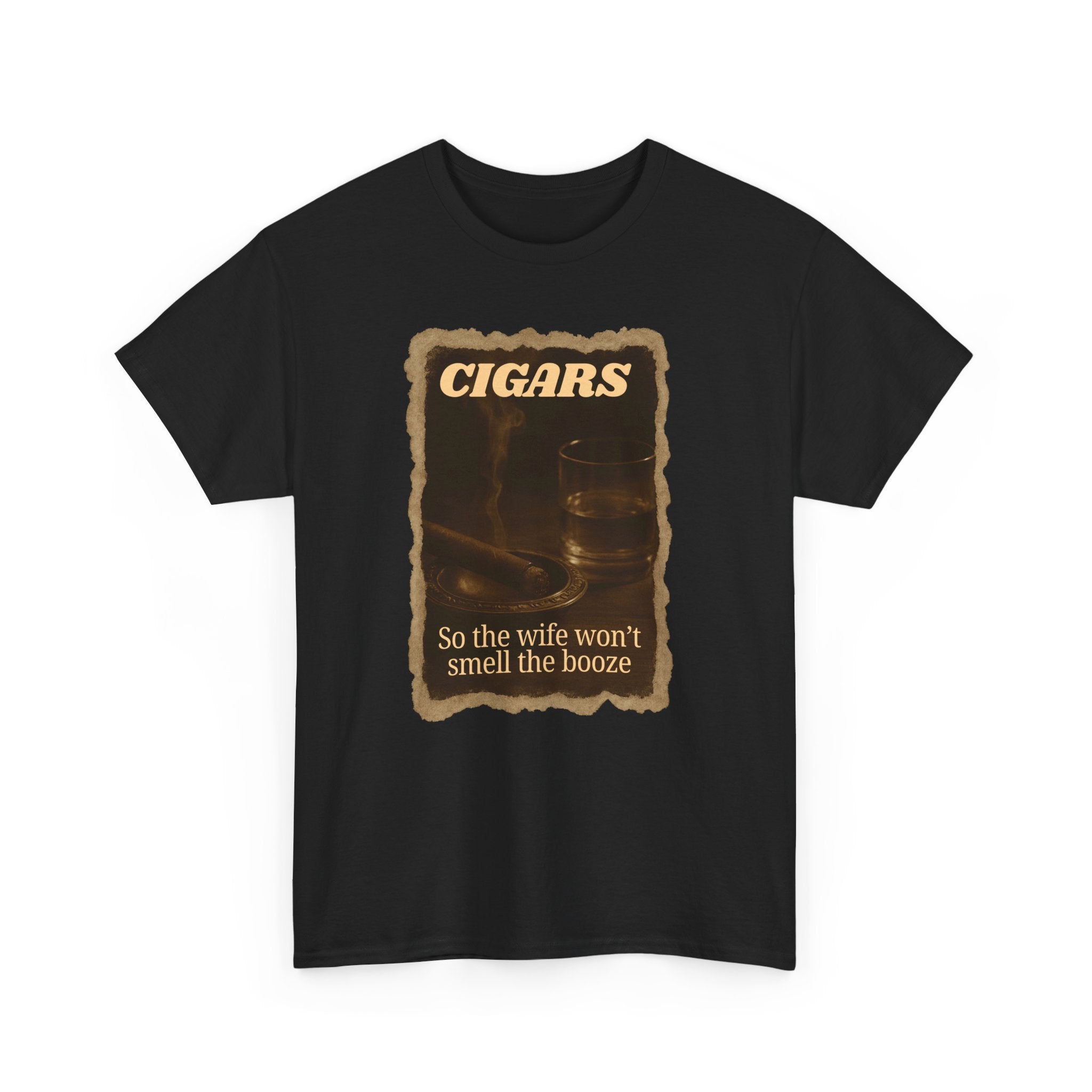 Cigar Theme Unisex Heavy Cotton T-shirt, Funny Gift for Men, Humor T-Shirt, Casual Wear, Birthday Gift, Father's Day