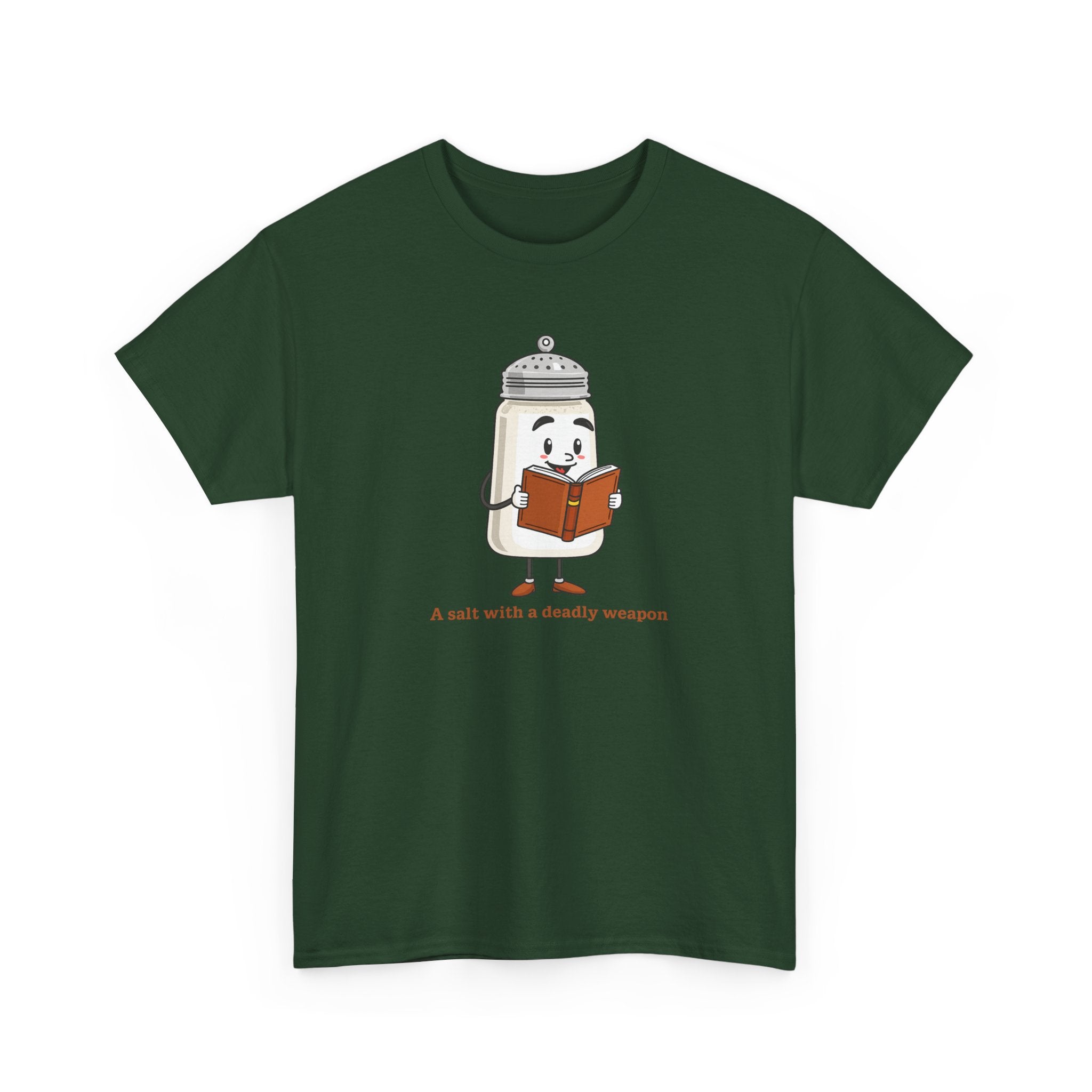 Funny Salt Bear Graphic Tee, Unisex Heavy Cotton Tee, Cute Gift for Food Lovers, Book Lovers, Unique Humor Shirt, Casual Everyday Wear