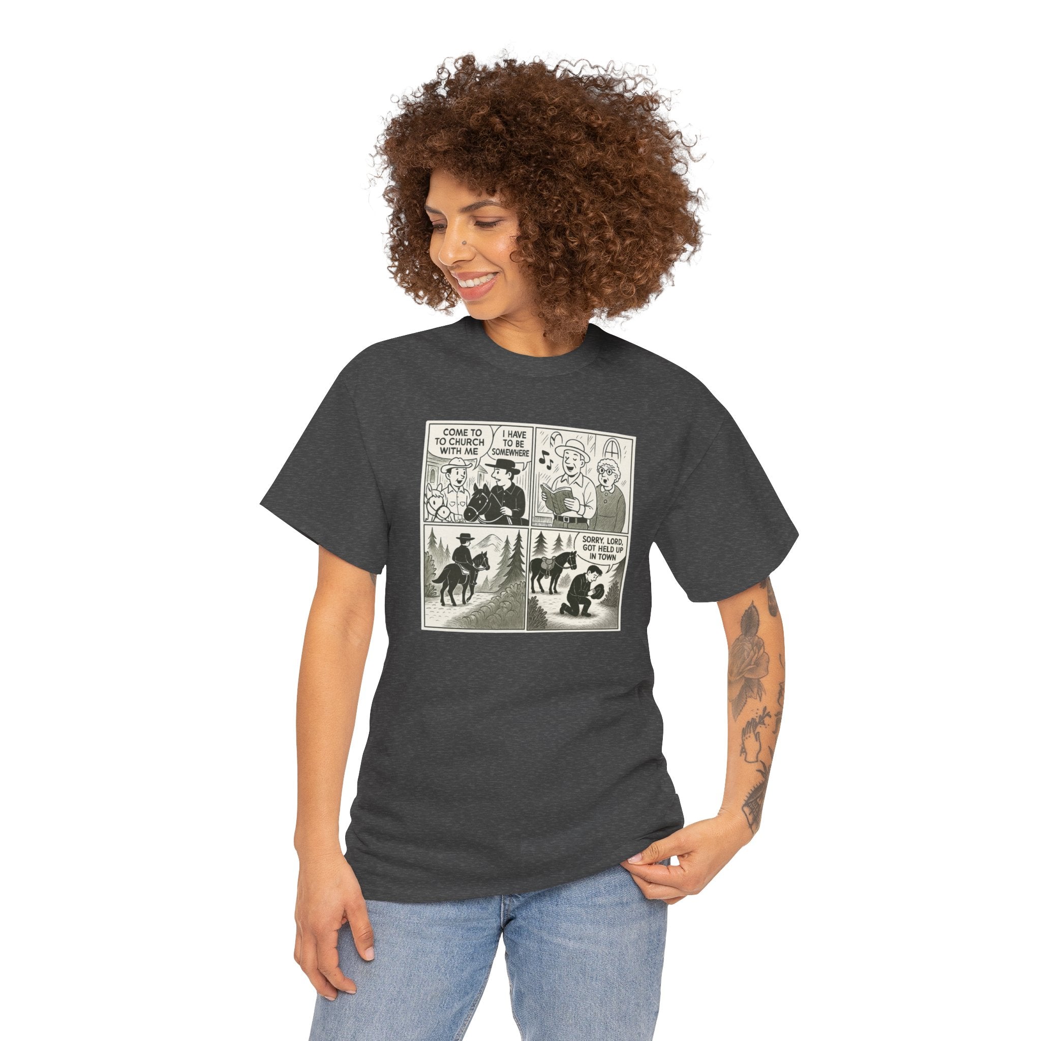 Vintage Comic Graphic Unisex Heavy Cotton Tee, Funny Graphic T-Shirt, Casual Wear, Gift for Her, Gift for Him, Unique Cartoon Shirt