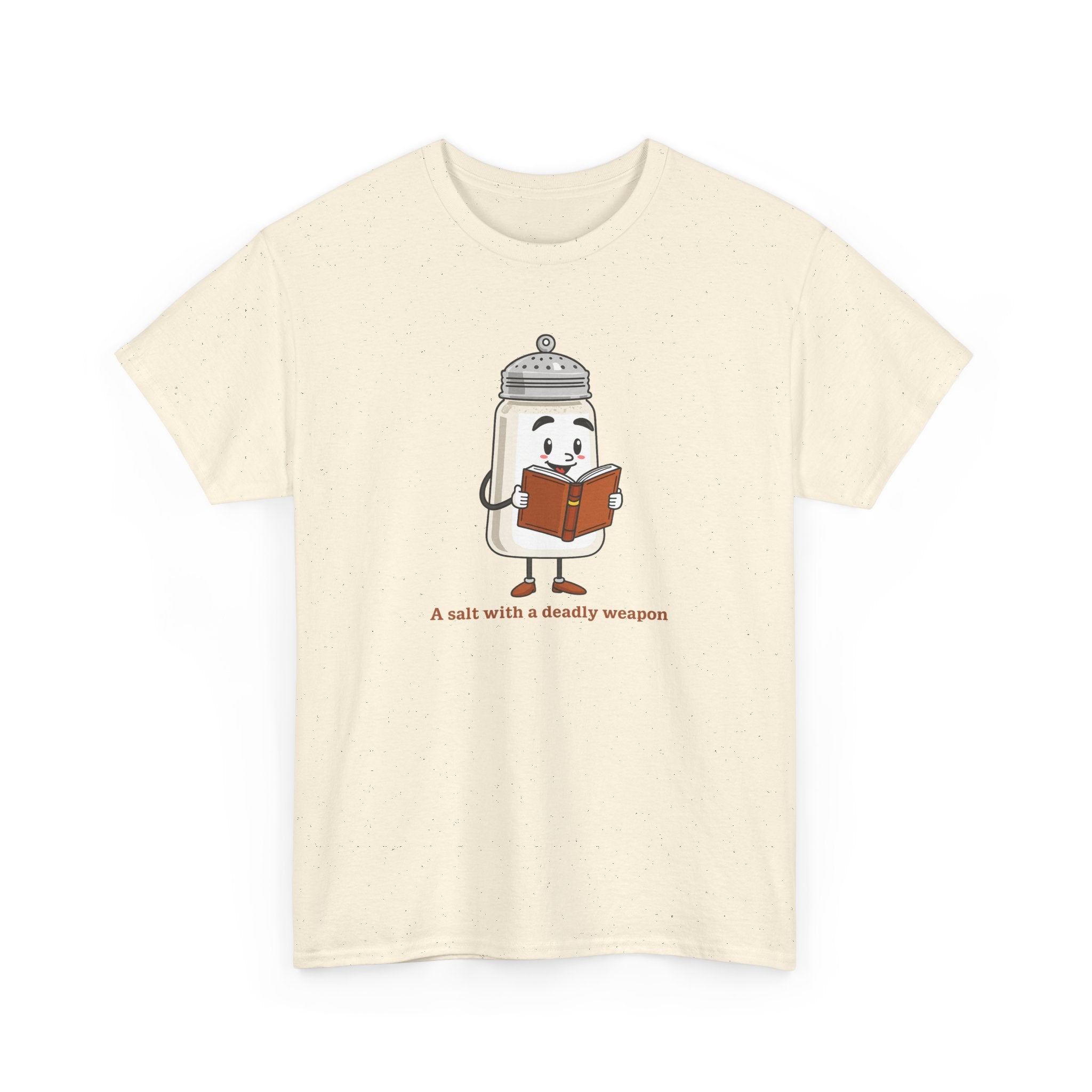 Funny Salt Bear Graphic Tee, Unisex Heavy Cotton Tee, Cute Gift for Food Lovers, Book Lovers, Unique Humor Shirt, Casual Everyday Wear