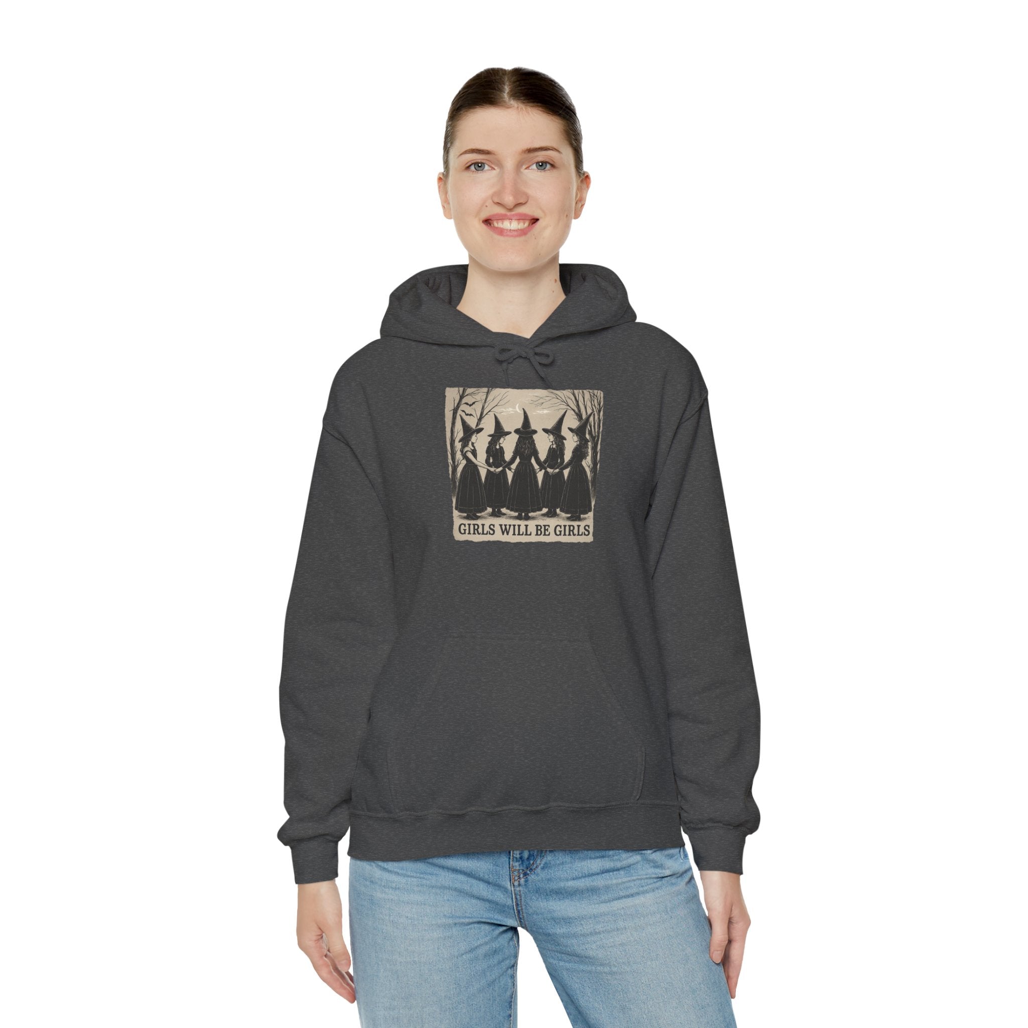 Spooky Witch Sisters Hoodie - Cozy Unisex Sweatshirt, Halloween Apparel, Witchy Gift, Fall Fashion, Girls Night Out