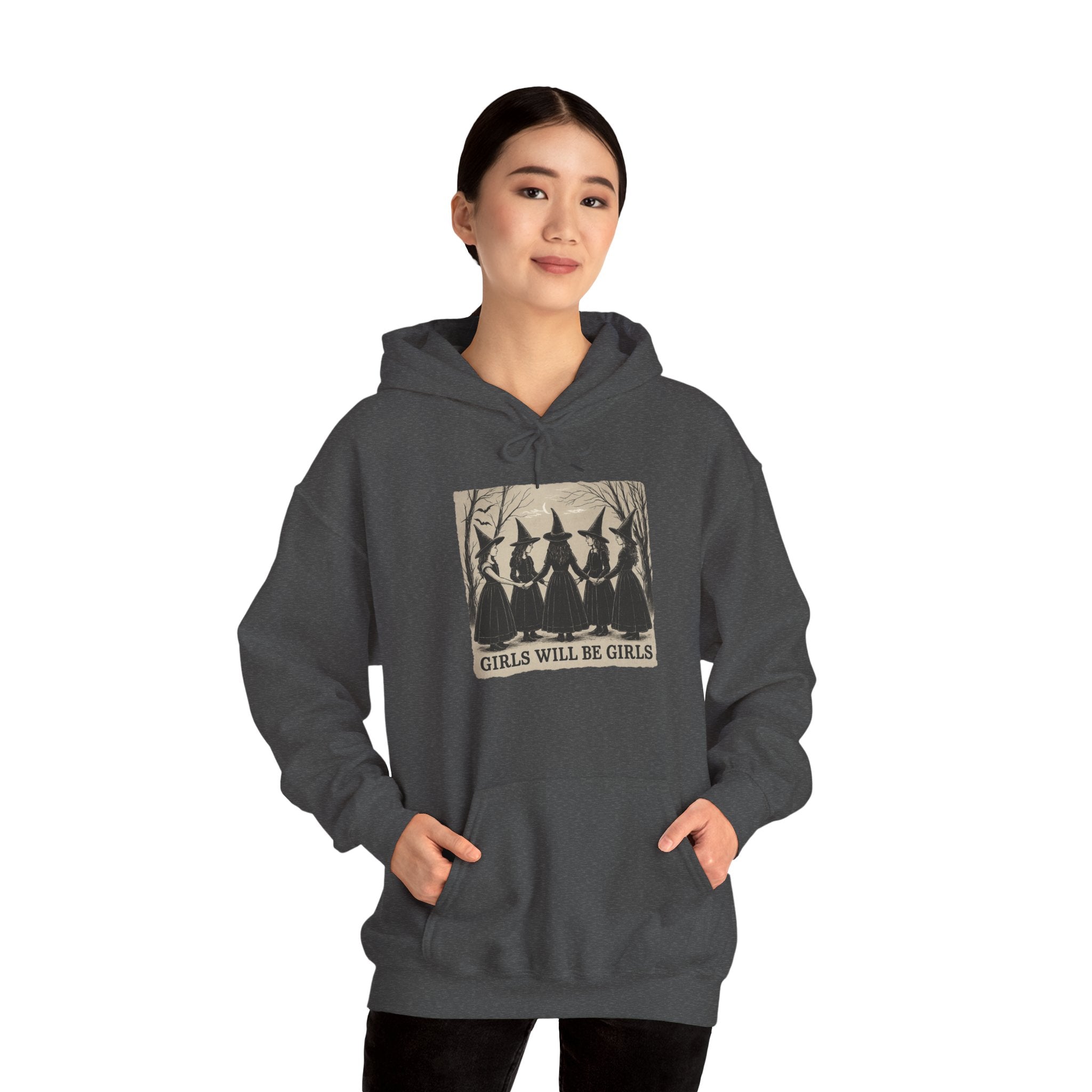 Spooky Witch Sisters Hoodie - Cozy Unisex Sweatshirt, Halloween Apparel, Witchy Gift, Fall Fashion, Girls Night Out