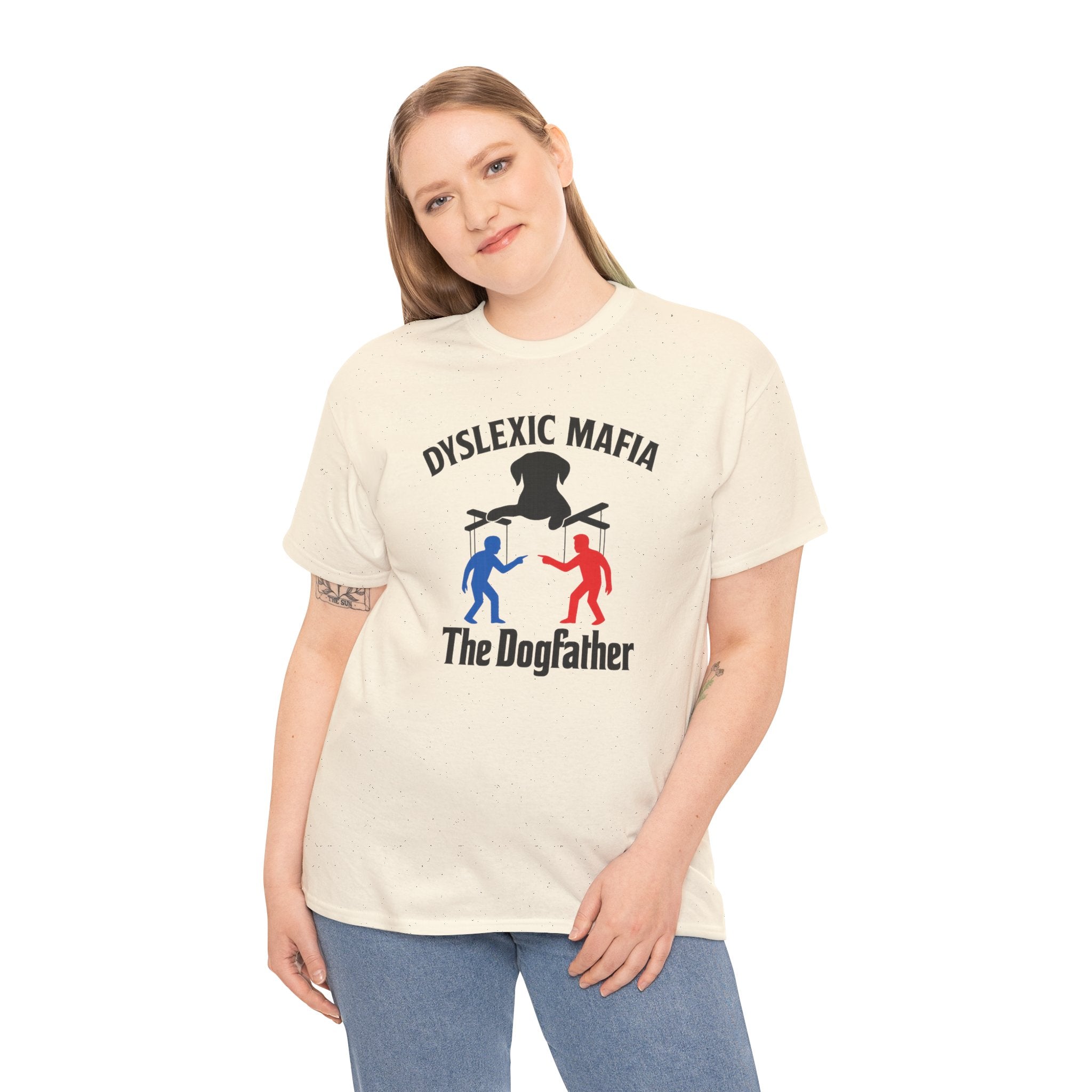 Funny Mafia Dogfather T-shirt- Unisex Heavy Cotton T-Shirt, Funny Graphic Tee, Gift for Dog Lovers, Casual Wear, Statement Shirt
