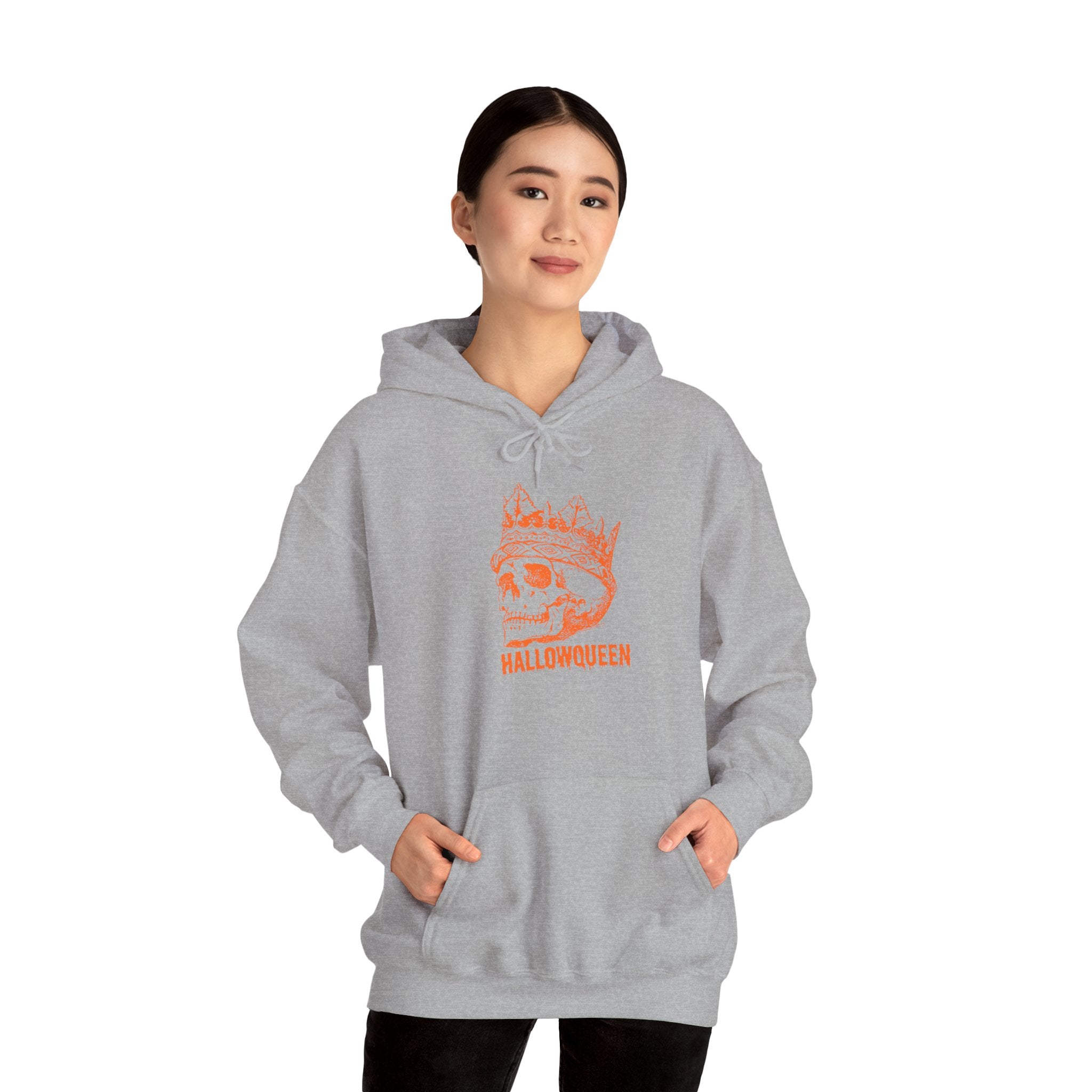 Unisex Skull Hoodie, HALLOWQUEEN Sweatshirt for Halloween, Cozy Winter Wear, Halloween Costume, Gift Idea for Her