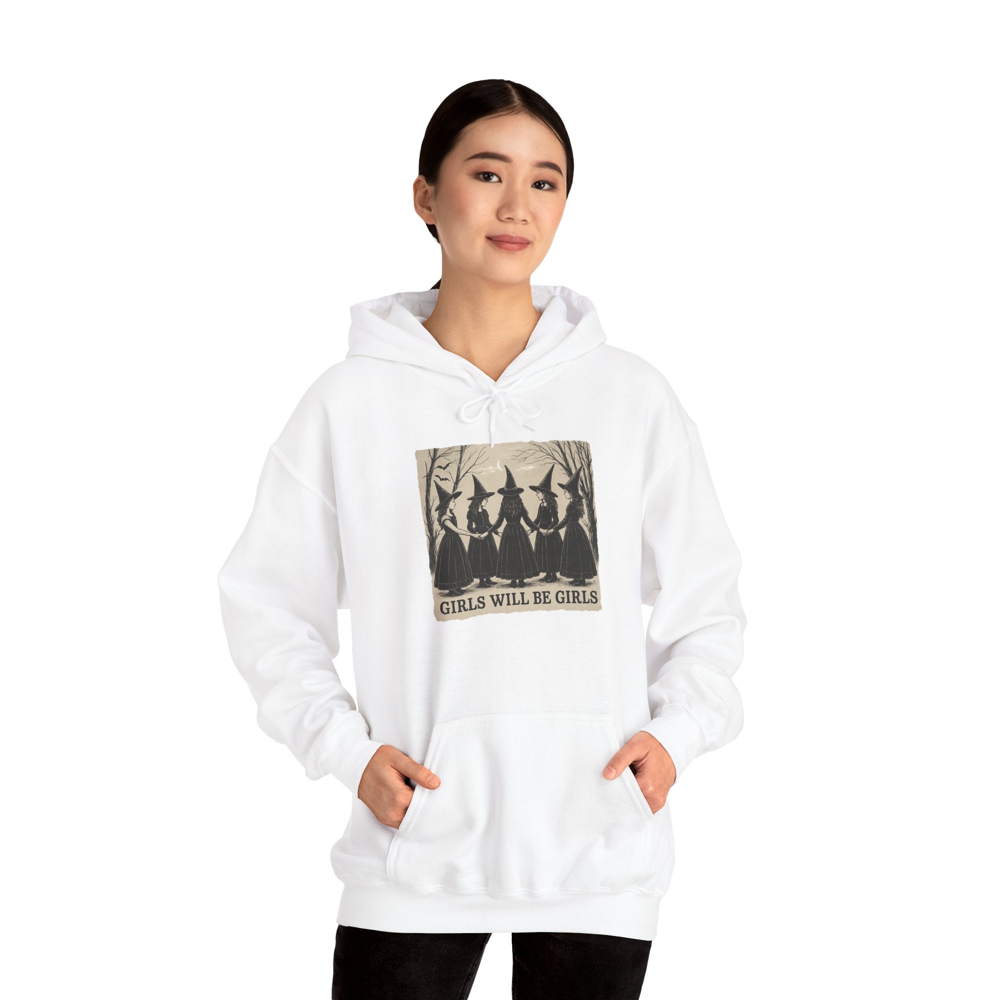 Spooky Witch Sisters Hoodie - Cozy Unisex Sweatshirt, Halloween Apparel, Witchy Gift, Fall Fashion, Girls Night Out