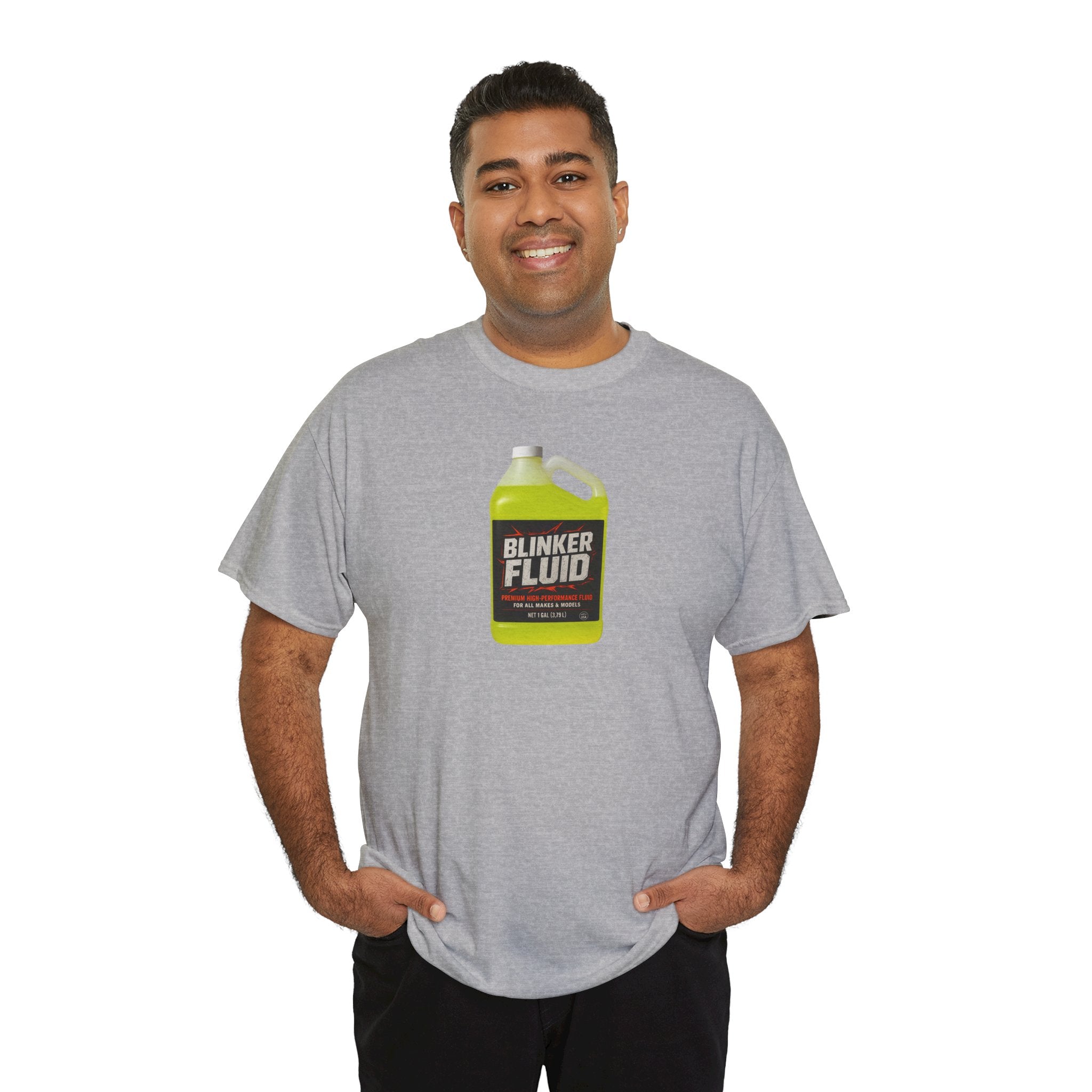 Humorous Blinker Fluid Tee, Funny T-Shirt, Car Lover Gift, Gag Gift, Unisex Heavy Cotton Shirt