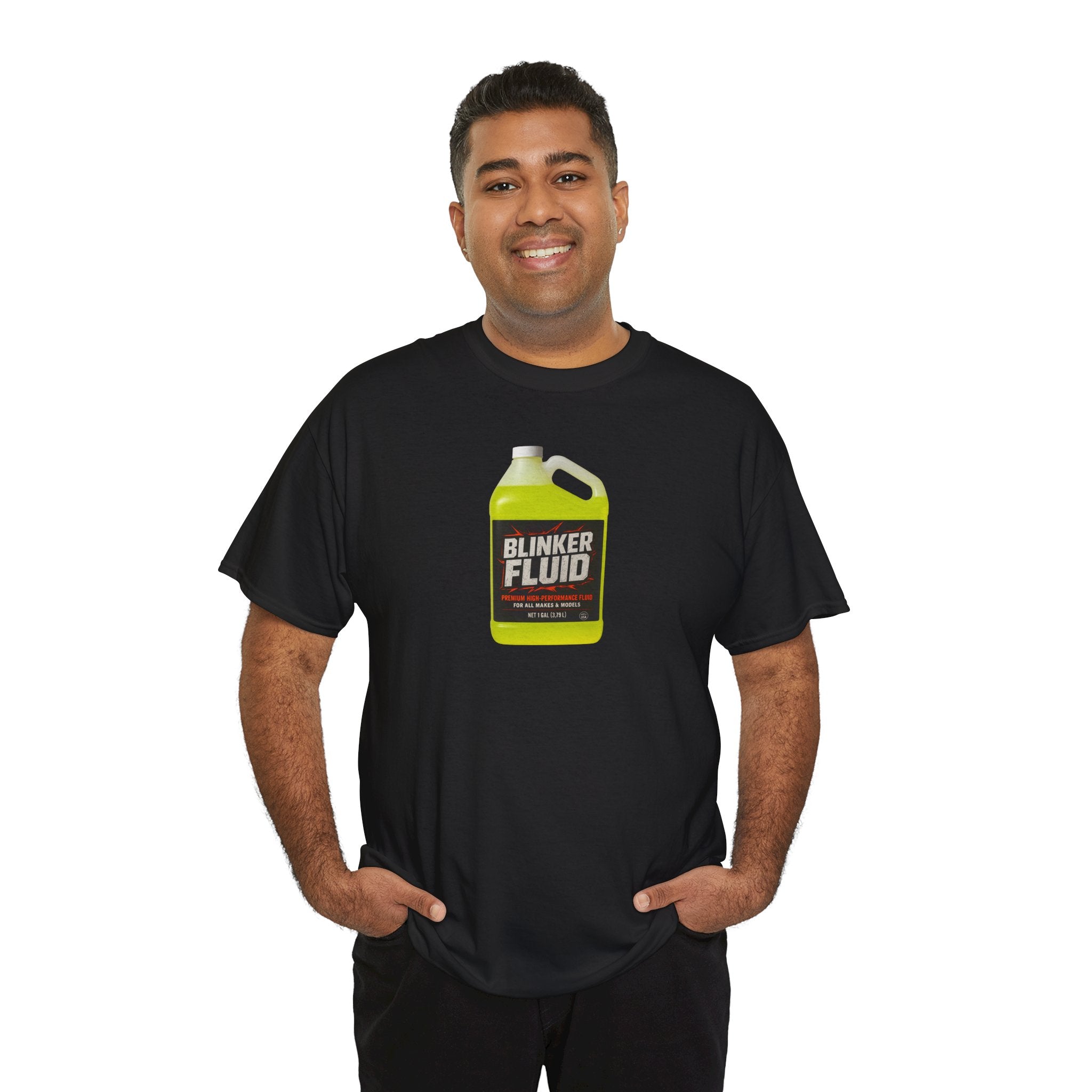 Humorous Blinker Fluid Tee, Funny T-Shirt, Car Lover Gift, Gag Gift, Unisex Heavy Cotton Shirt