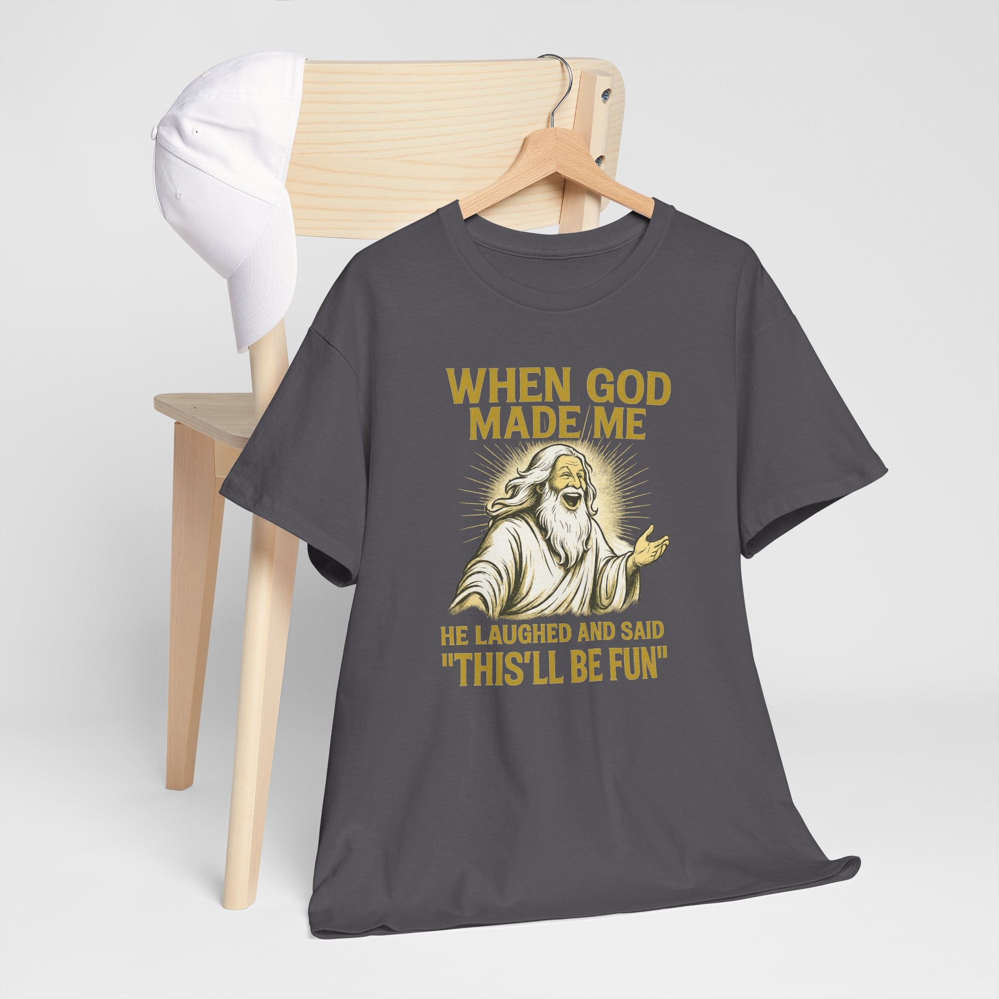 God Made Me / Rebel Tee, Unisex Cotton Shirt, Funny Religious Gift, Casual Wear, Spiritual Quote Tee