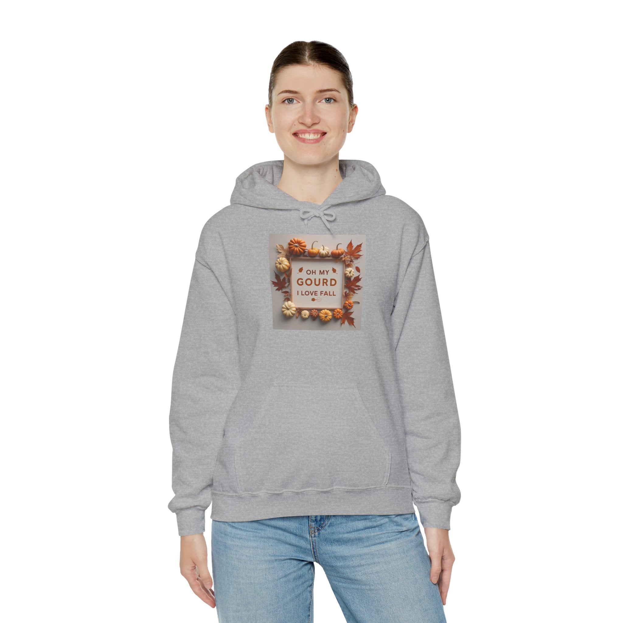 Oh my Gourd, Autumn Vibes Hooded Sweatshirt - Fall Gourd Love Sweatshirt, Cozy Pumpkin Hoodie, Thanksgiving Gift, Seasonal Fashion