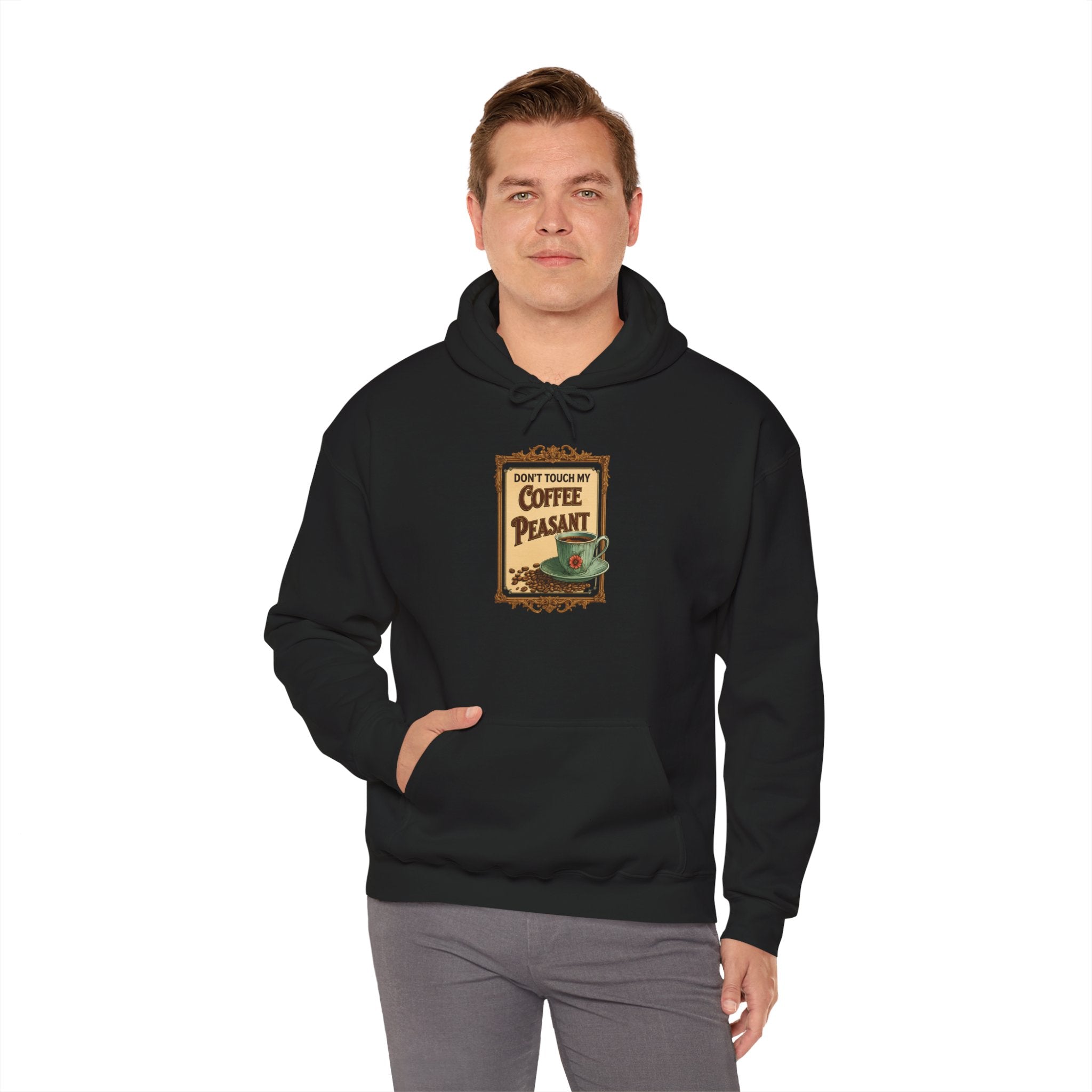 Funny - Don't Touch My Coffee Peasant Hoodie - Comfortable Unisex Sweatshirt for Coffee Lovers,  College Students, Casual Wear, Cafe Style,
