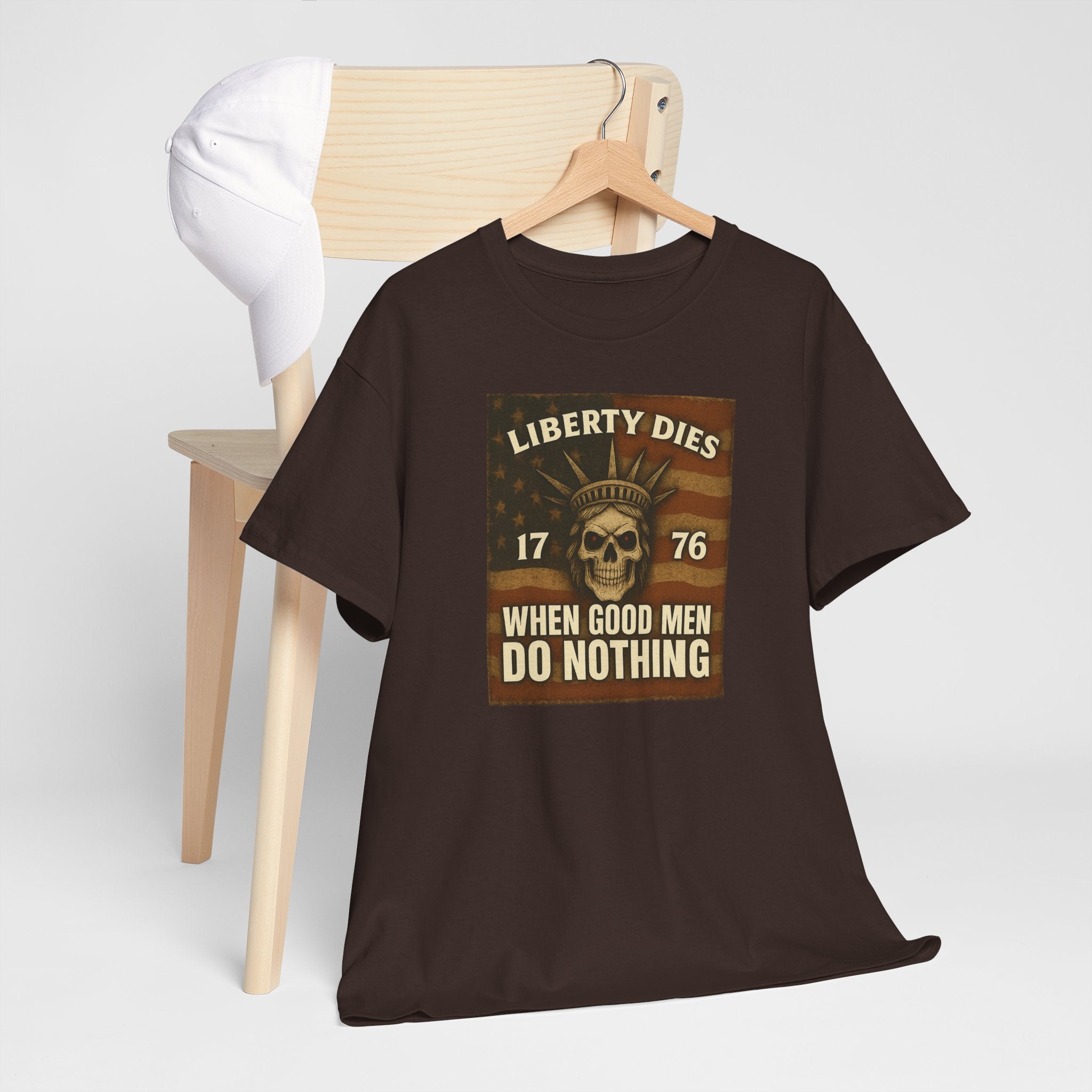 Liberty Dies Unisex Heavy Cotton Tee, Patriotic T-Shirt, 4th of July Gift, Independence Day Apparel, Vintage Style Tee