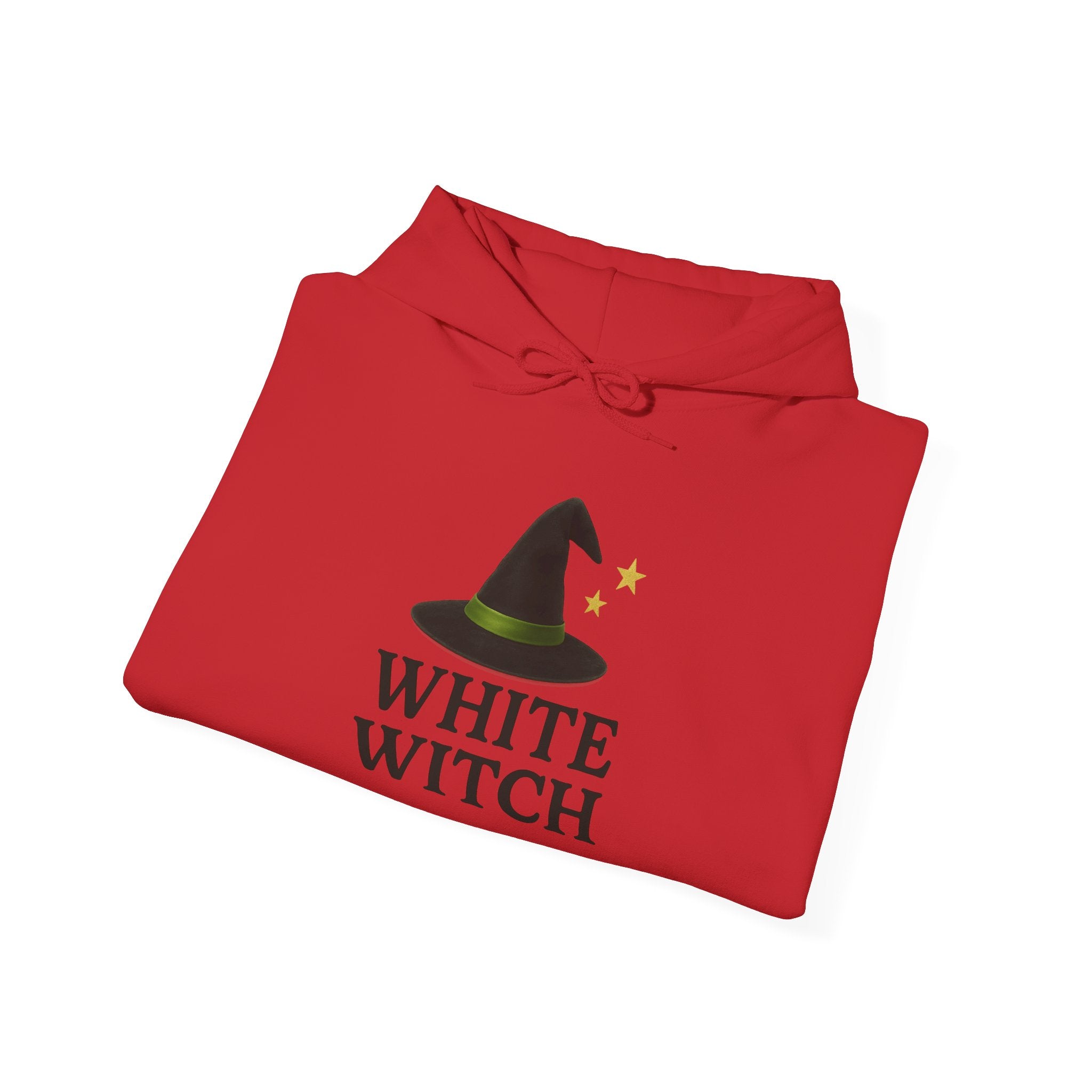 White Witch Hooded Sweatshirt, Cozy Halloween Apparel, Witchcraft Sweatshirt, Gift for Wiccans, Unisex Autumn Hoodie