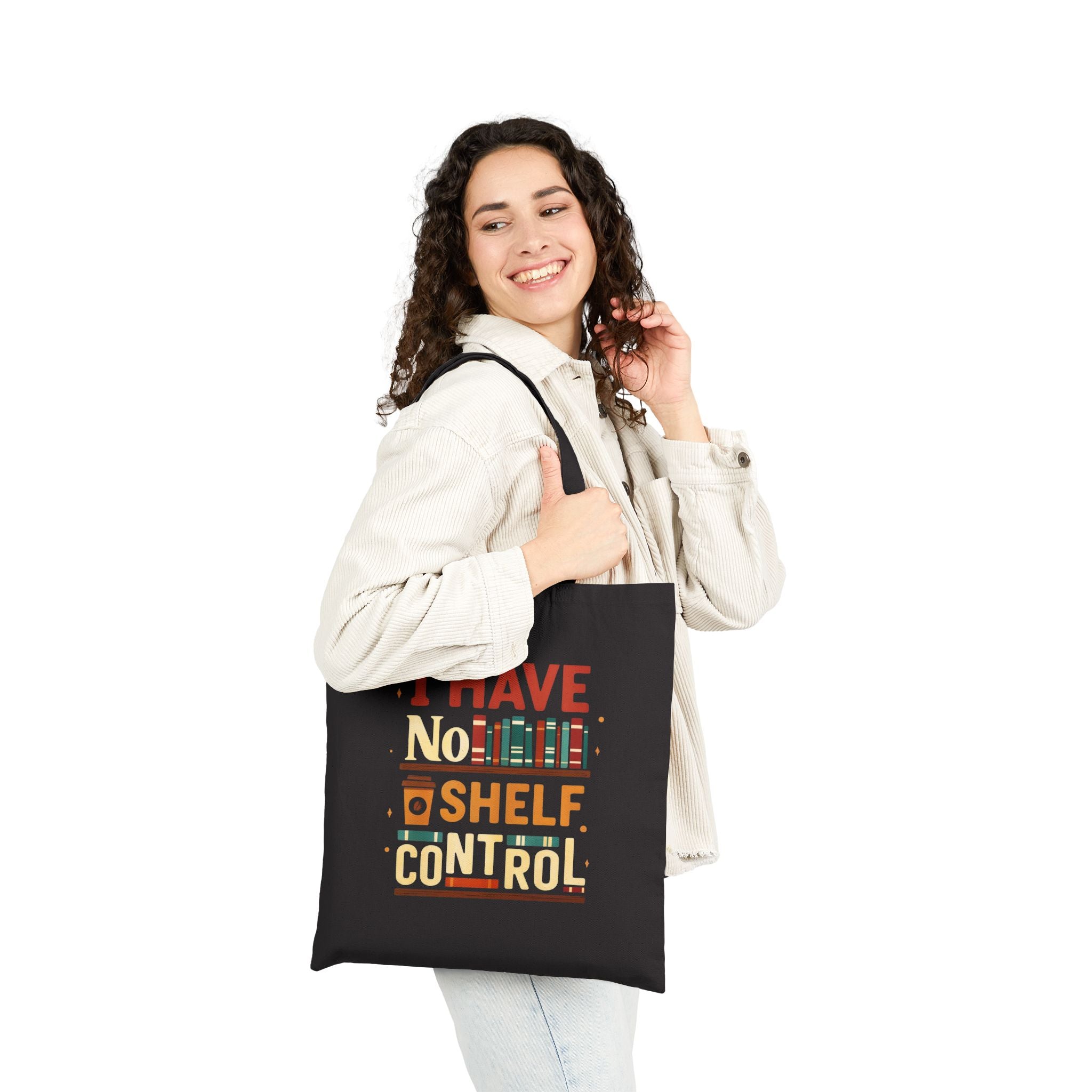 I HAVE NO SHELF CONTROL - Book Lover's Cotton Canvas Tote Bag, Literary Gift, Book Storage, Eco-Friendly Bag, Reading Accessory, Gift for Readers