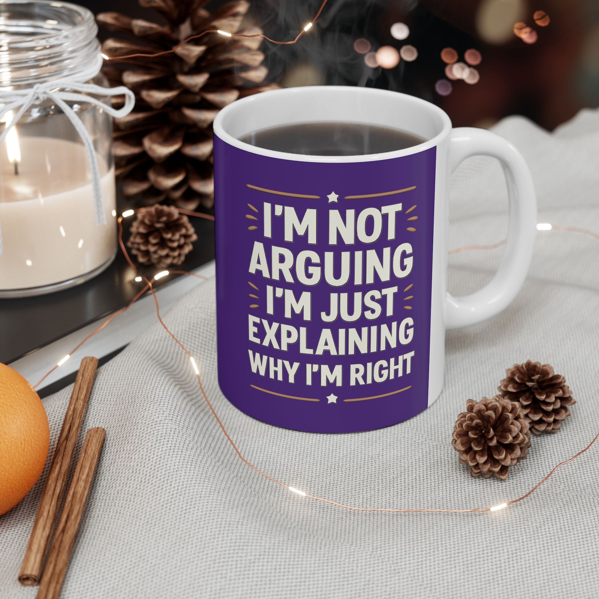 I'm always right coffee mug, Funny Ceramic Coffee Mug, Humorous Gift for Friends, Ideal for Birthdays, Office Use, Personal Mug, Unique Present