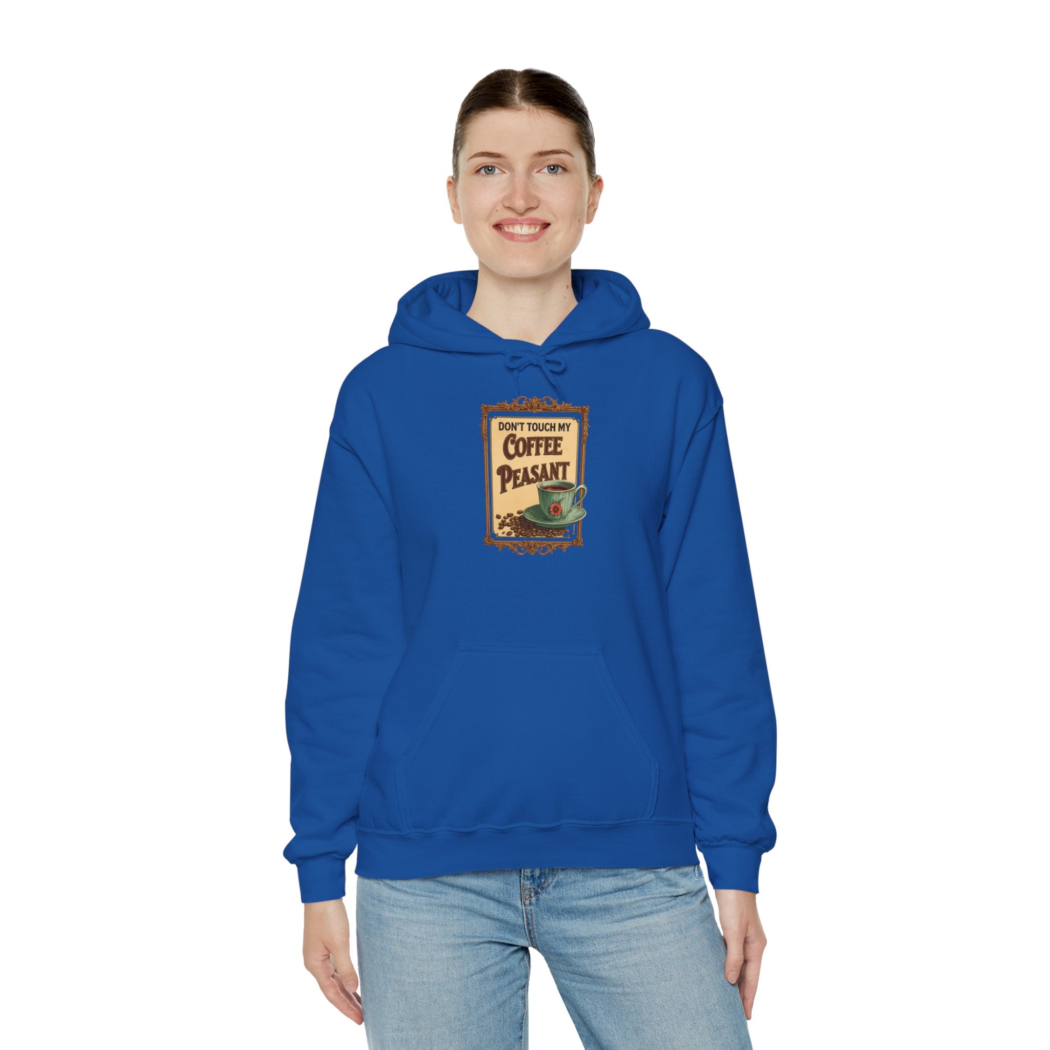 Funny - Don't Touch My Coffee Peasant Hoodie - Comfortable Unisex Sweatshirt for Coffee Lovers,  College Students, Casual Wear, Cafe Style,