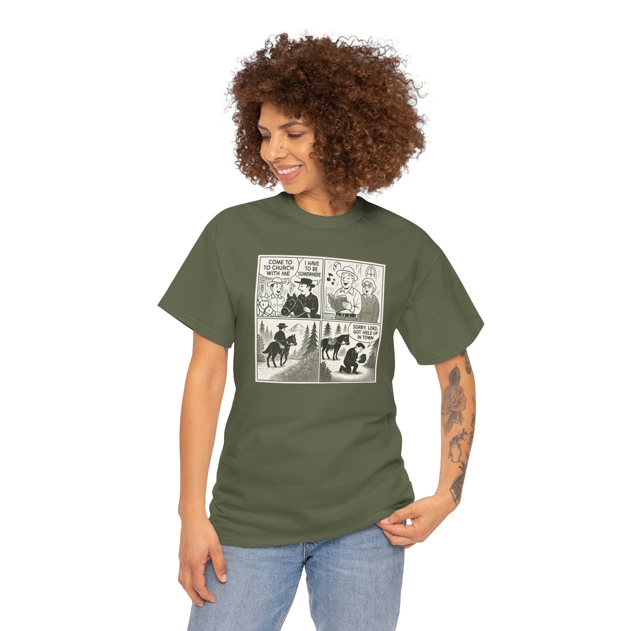 Vintage Comic Graphic Unisex Heavy Cotton Tee, Funny Graphic T-Shirt, Casual Wear, Gift for Her, Gift for Him, Unique Cartoon Shirt