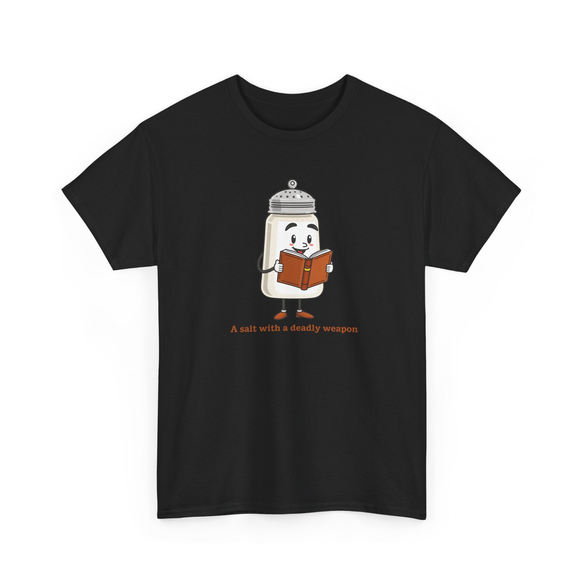 Funny Salt Bear Graphic Tee, Unisex Heavy Cotton Tee, Cute Gift for Food Lovers, Book Lovers, Unique Humor Shirt, Casual Everyday Wear