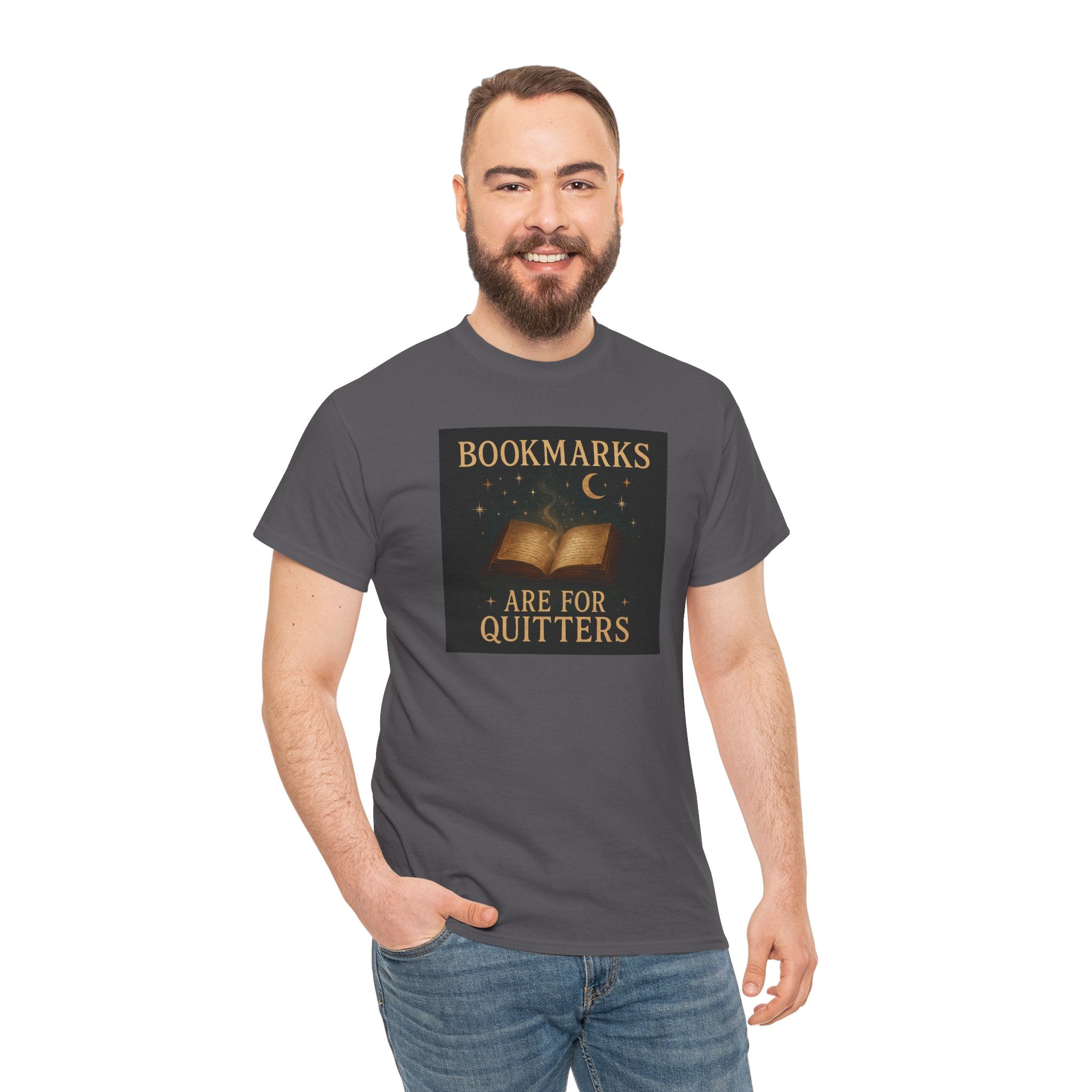 Bookmarks are for Quitters Unisex Cotton Tee, Funny Gift, Reading Shirt, Literary Quote Apparel, Bookworm Fashion, Cute Book Shirt