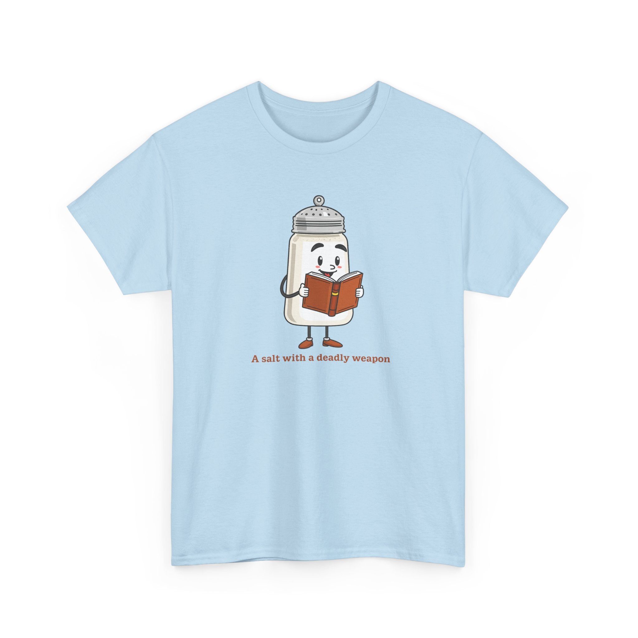 Funny Salt Bear Graphic Tee, Unisex Heavy Cotton Tee, Cute Gift for Food Lovers, Book Lovers, Unique Humor Shirt, Casual Everyday Wear