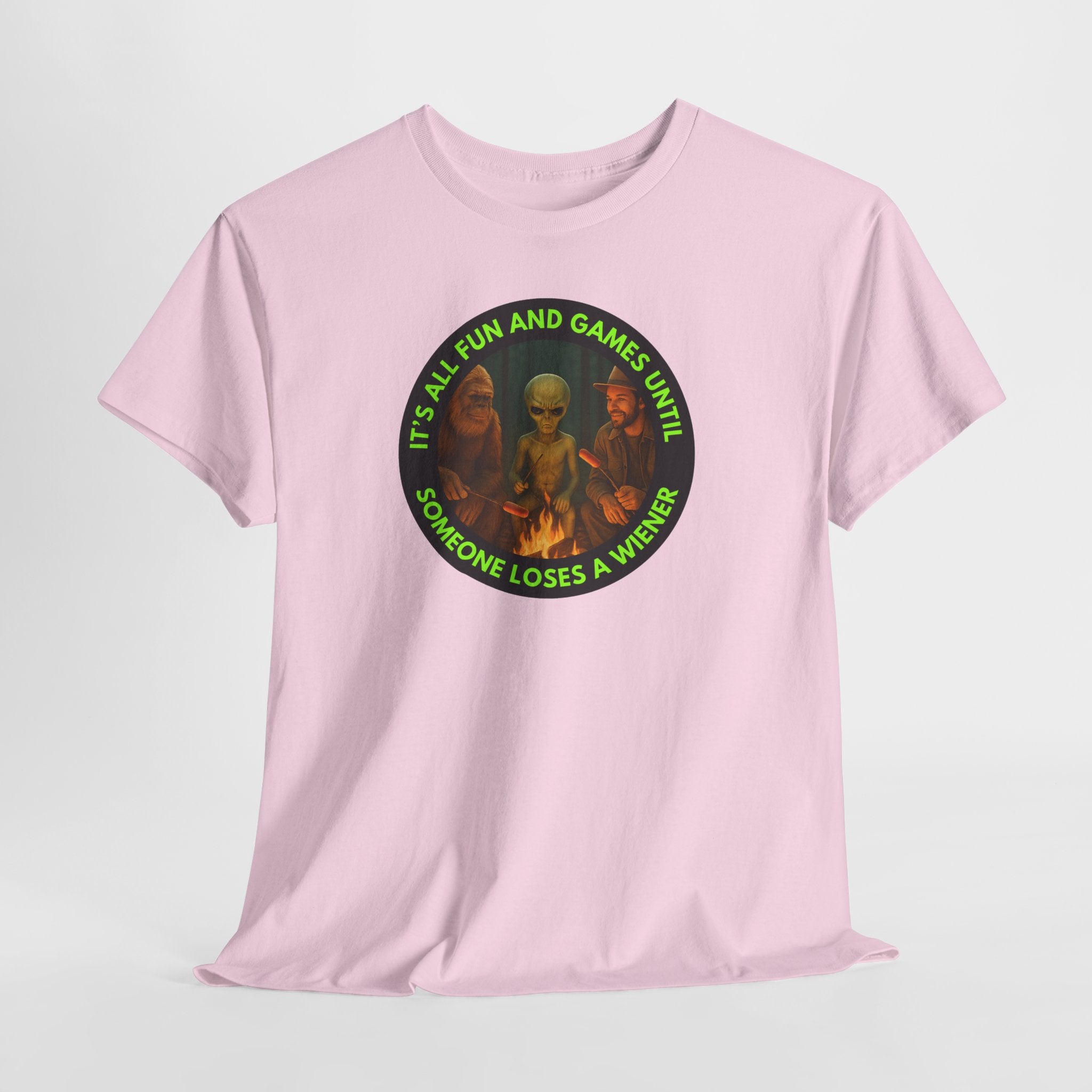 It's All Fun and Games Until... Funny Alien Camping T-shirt, Gift for Gamers, Casual Wear, Unique Statement